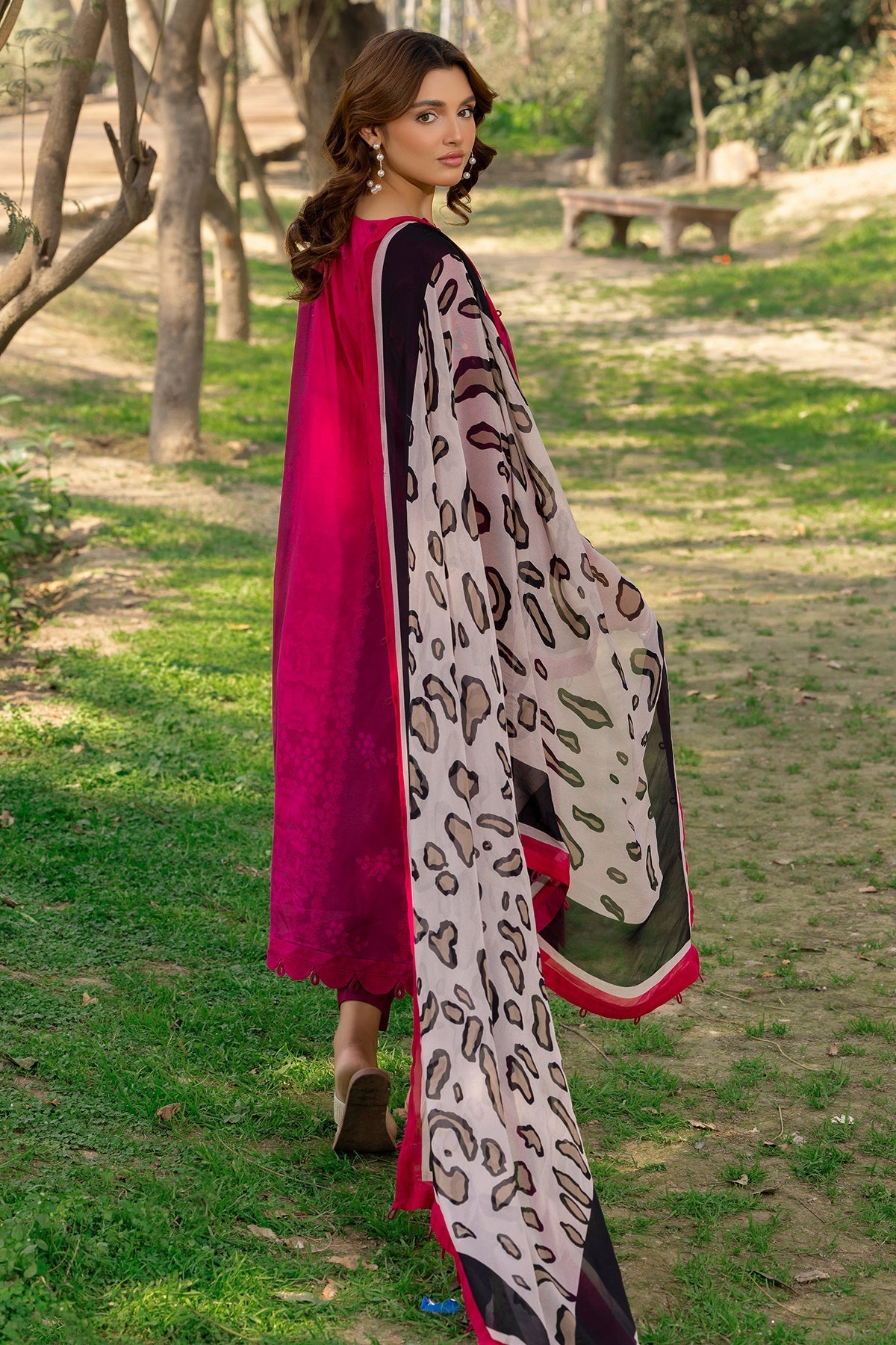 Charizma | C prints Lawn | CP5-12-Brand:Charizma-Type:Ladies Clothes-Carrot Pink-Lawn-House of Maryam- Buy in UK, USA