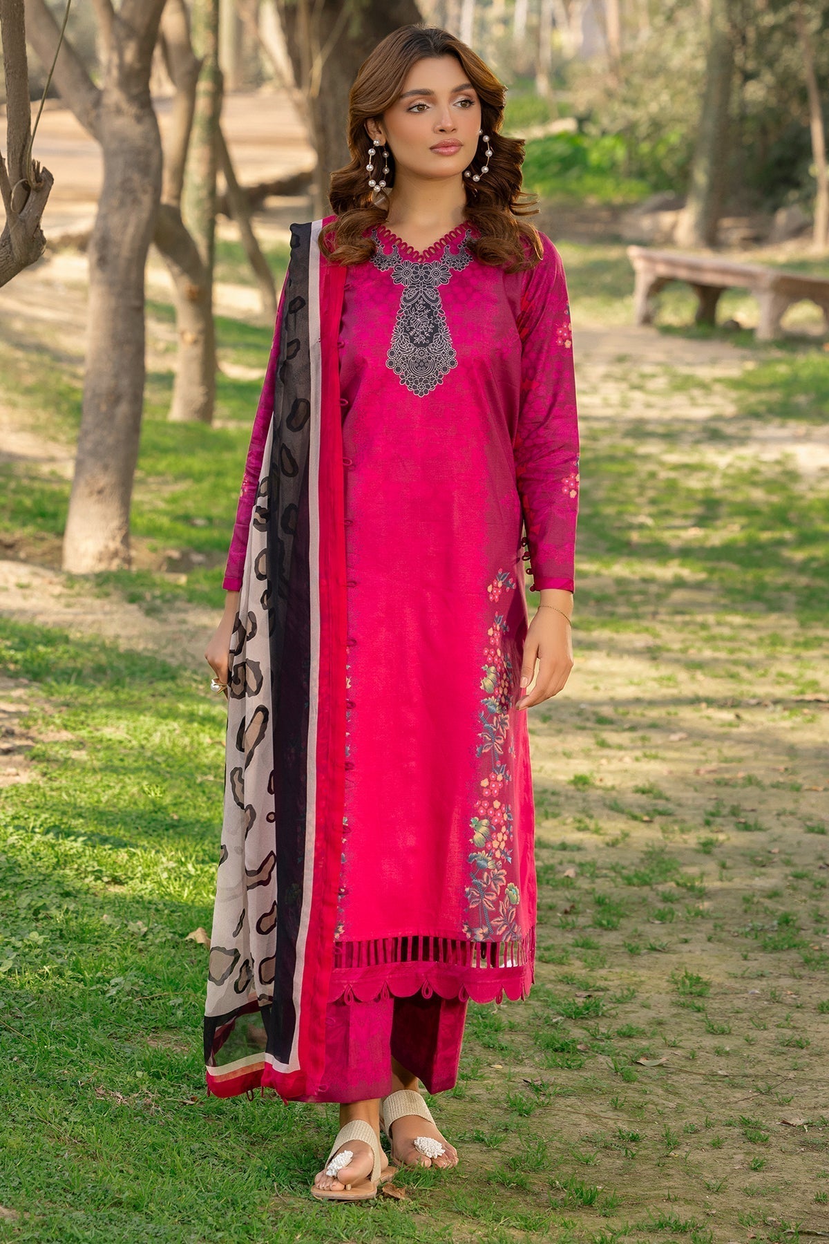 Charizma | C prints Lawn | CP5-12-Brand:Charizma-Type:Ladies Clothes-Carrot Pink-Lawn-House of Maryam- Buy in UK, USA