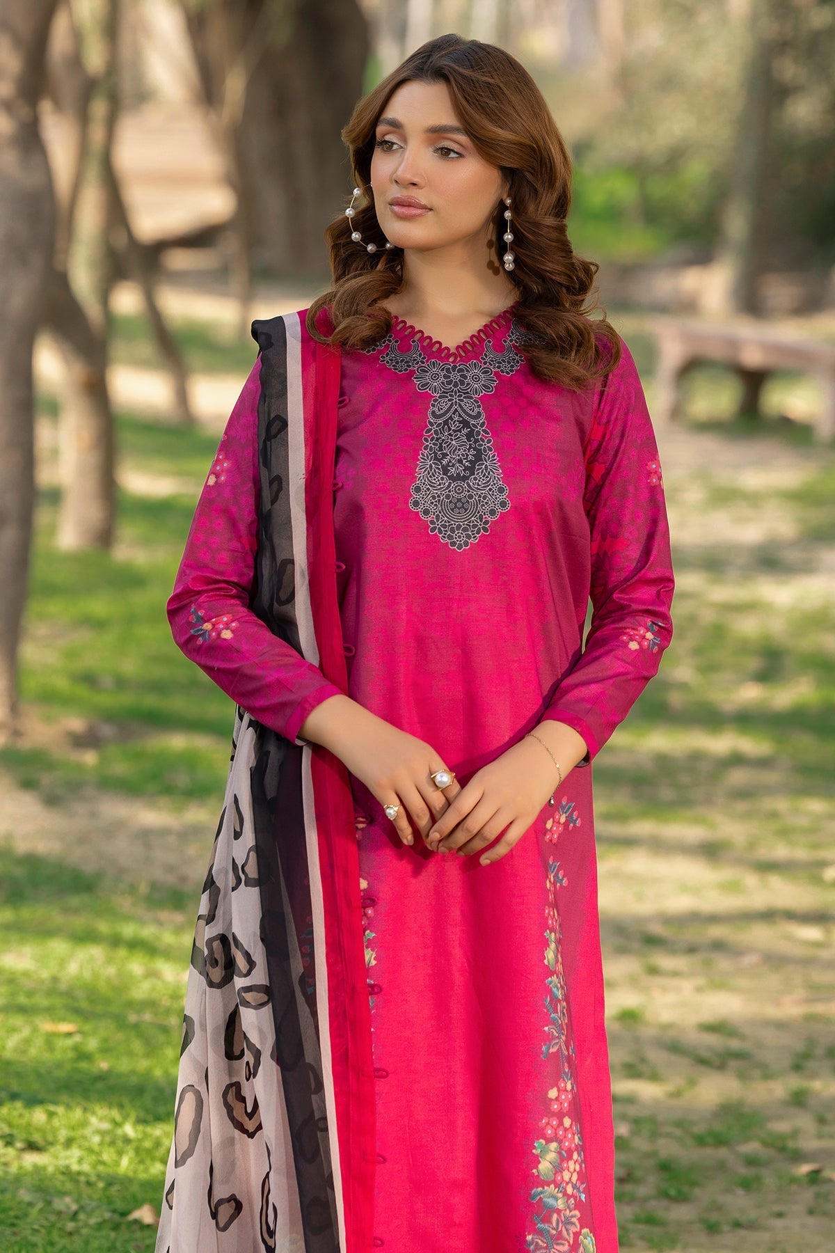 Charizma | C prints Lawn | CP5-12-Brand:Charizma-Type:Ladies Clothes-Carrot Pink-Lawn-House of Maryam- Buy in UK, USA