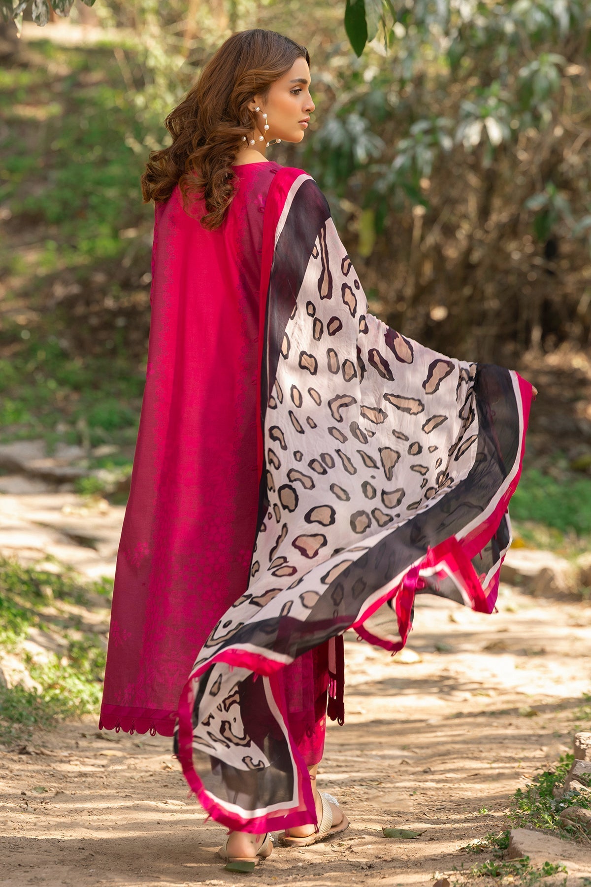Charizma | C prints Lawn | CP5-12-Brand:Charizma-Type:Ladies Clothes-Carrot Pink-Lawn-House of Maryam- Buy in UK, USA