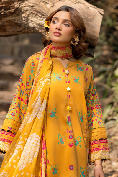 Charizma | C prints Lawn | CP5-13-Brand:Charizma-Type:Ladies Clothes-Mustard Yellow-Lawn-House of Maryam- Buy in UK, USA