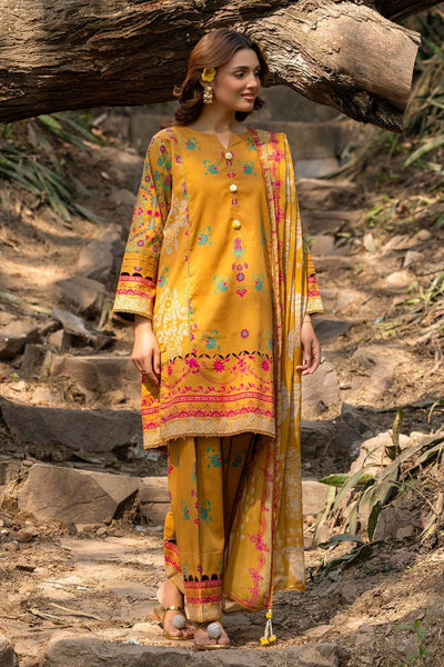Charizma | C prints Lawn | CP5-13-Brand:Charizma-Type:Ladies Clothes-Mustard Yellow-Lawn-House of Maryam- Buy in UK, USA