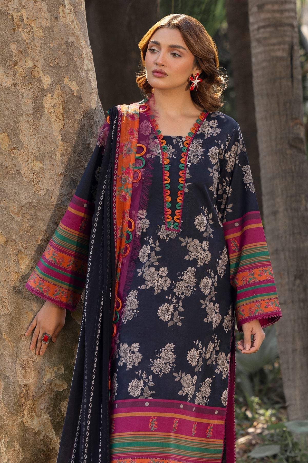 Charizma | C prints Lawn | CP5-14-Brand:Charizma-Type:Ladies Clothes-Black-Lawn-House of Maryam- Buy in UK, USA
