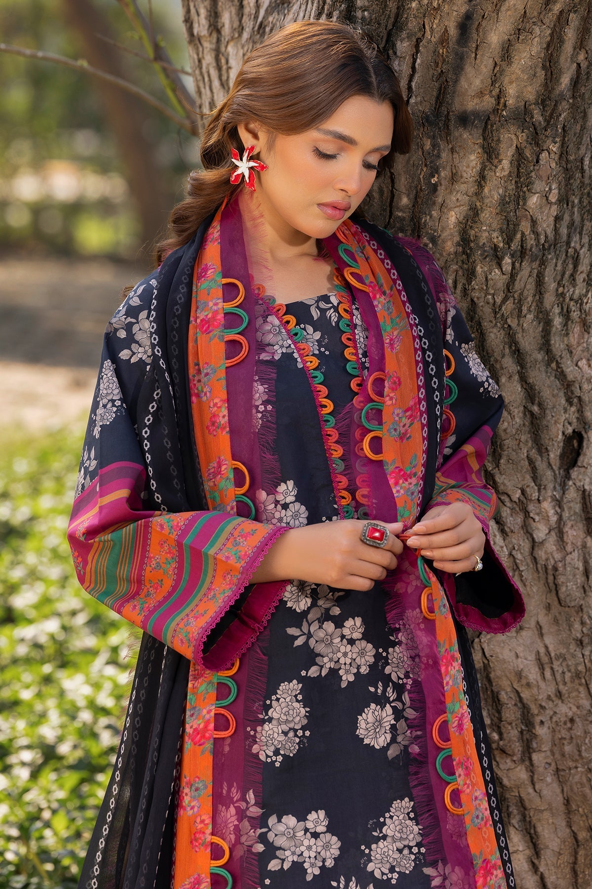 Charizma | C prints Lawn | CP5-14-Brand:Charizma-Type:Ladies Clothes-Black-Lawn-House of Maryam- Buy in UK, USA