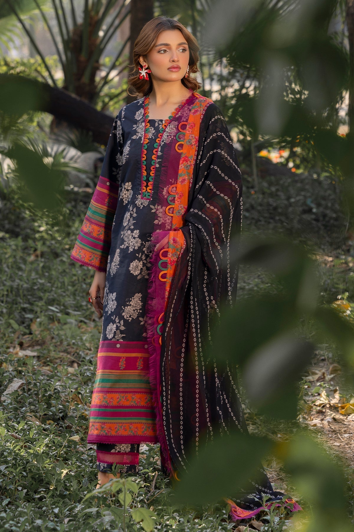 Charizma | C prints Lawn | CP5-14-Brand:Charizma-Type:Ladies Clothes-Black-Lawn-House of Maryam- Buy in UK, USA