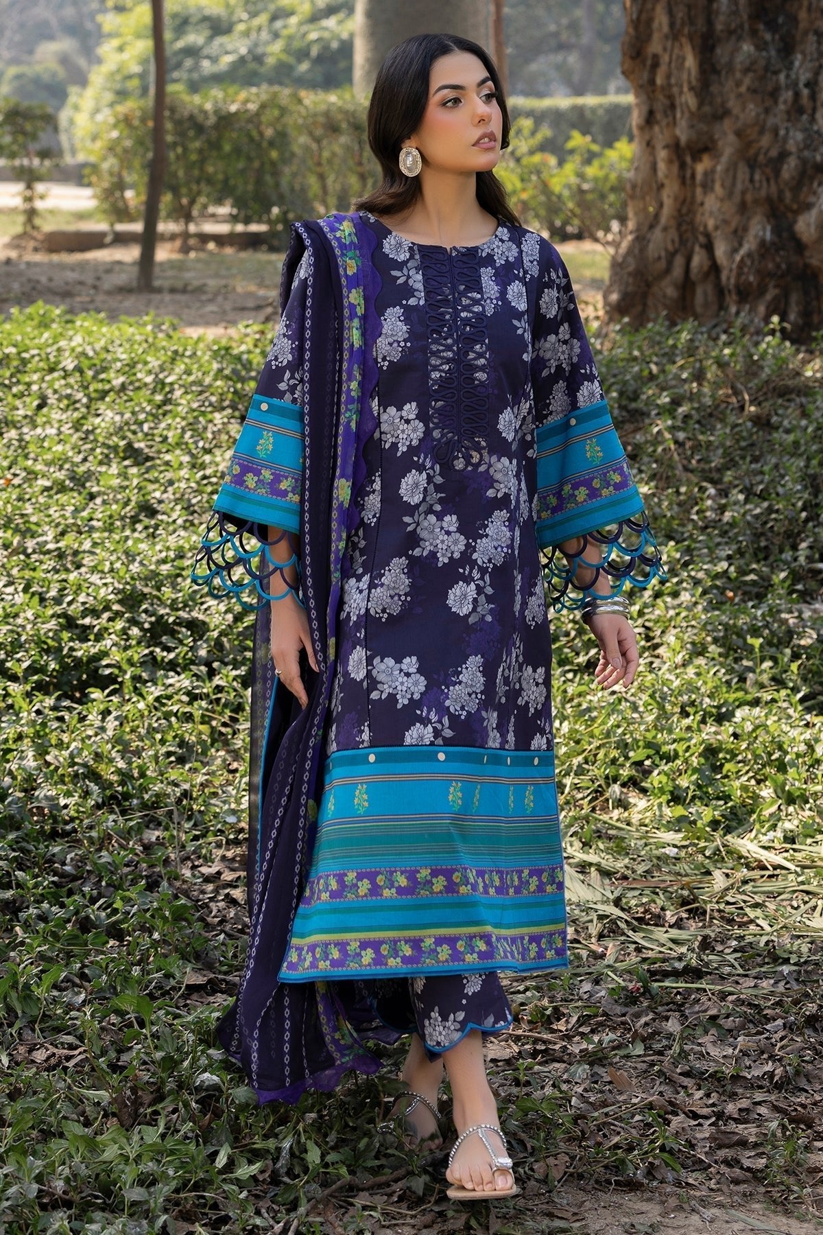 Charizma | C prints Lawn |CP5-15-Brand:Charzima-Type:Ladies Clothes-Navy-Lawn-House of Maryam- Buy in UK, USA