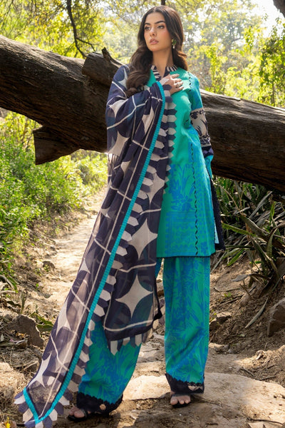 Charizma | C prints Lawn | CP5-17-Brand:Charizma-Type:Ladies Clothes-Bright Teal-Lawn-House of Maryam- Buy in UK, USA