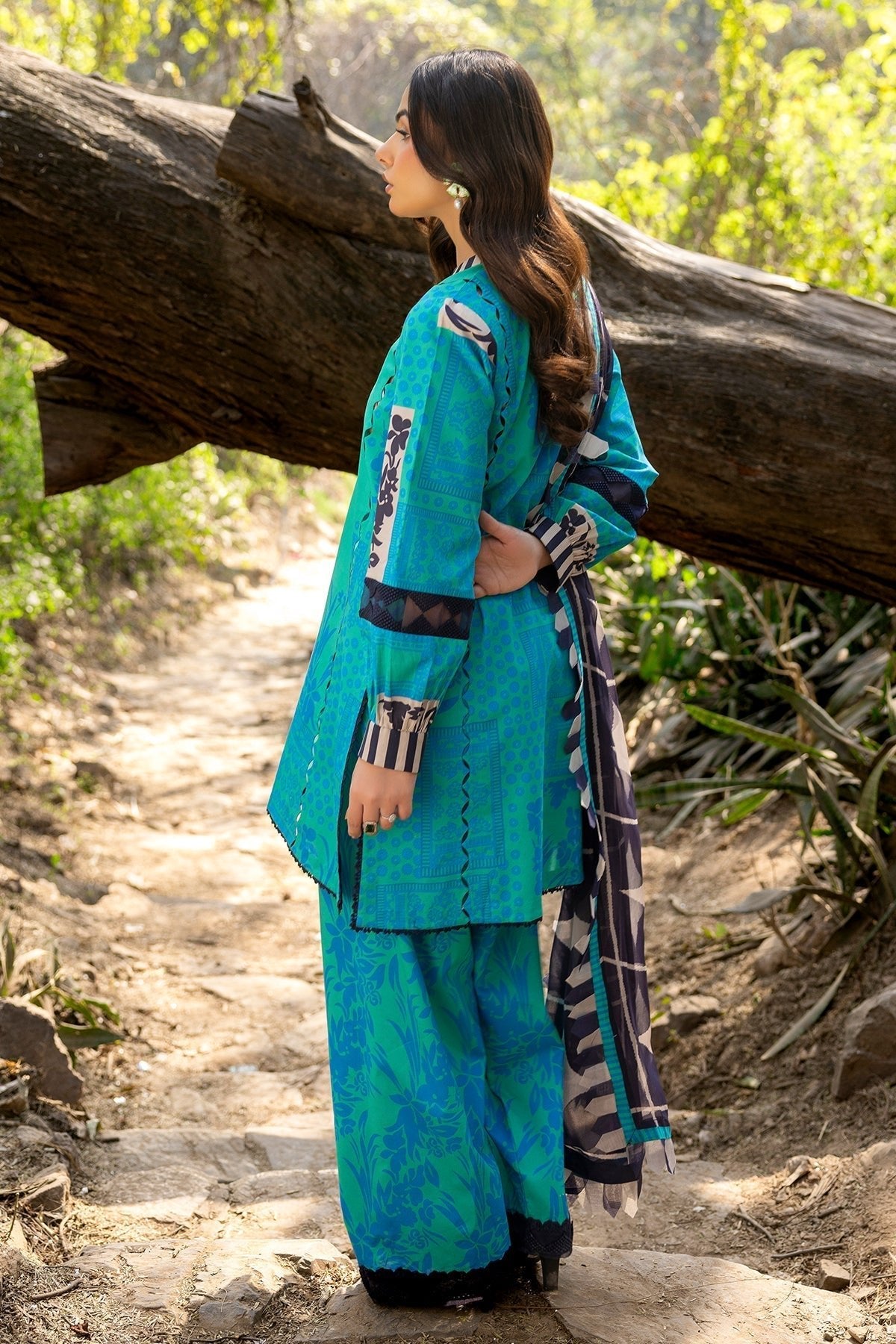 Charizma | C prints Lawn | CP5-17-Brand:Charizma-Type:Ladies Clothes-Bright Teal-Lawn-House of Maryam- Buy in UK, USA