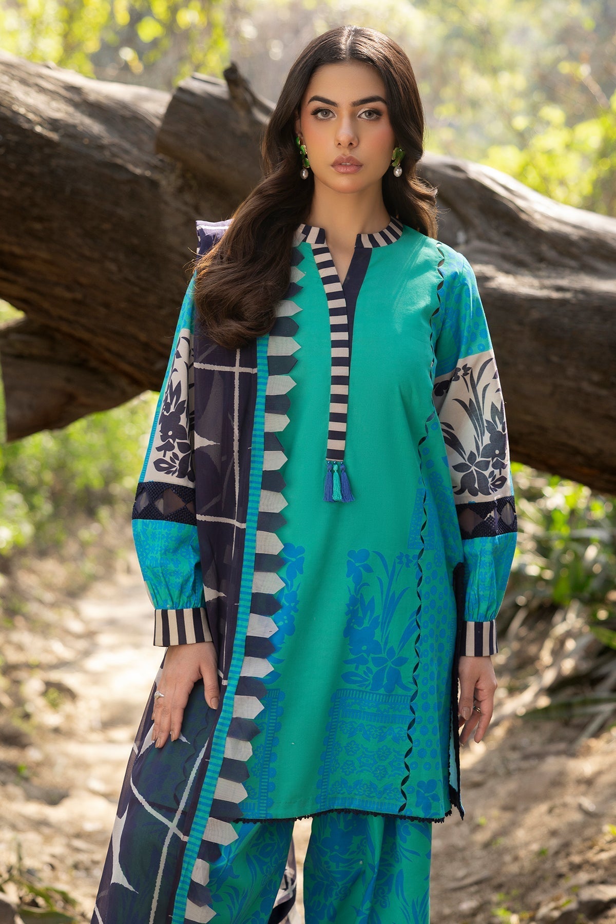 Charizma | C prints Lawn | CP5-17-Brand:Charizma-Type:Ladies Clothes-Bright Teal-Lawn-House of Maryam- Buy in UK, USA