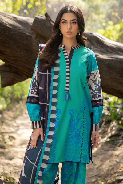 Charizma | C prints Lawn | CP5-17-Brand:Charizma-Type:Ladies Clothes-Bright Teal-Lawn-House of Maryam- Buy in UK, USA