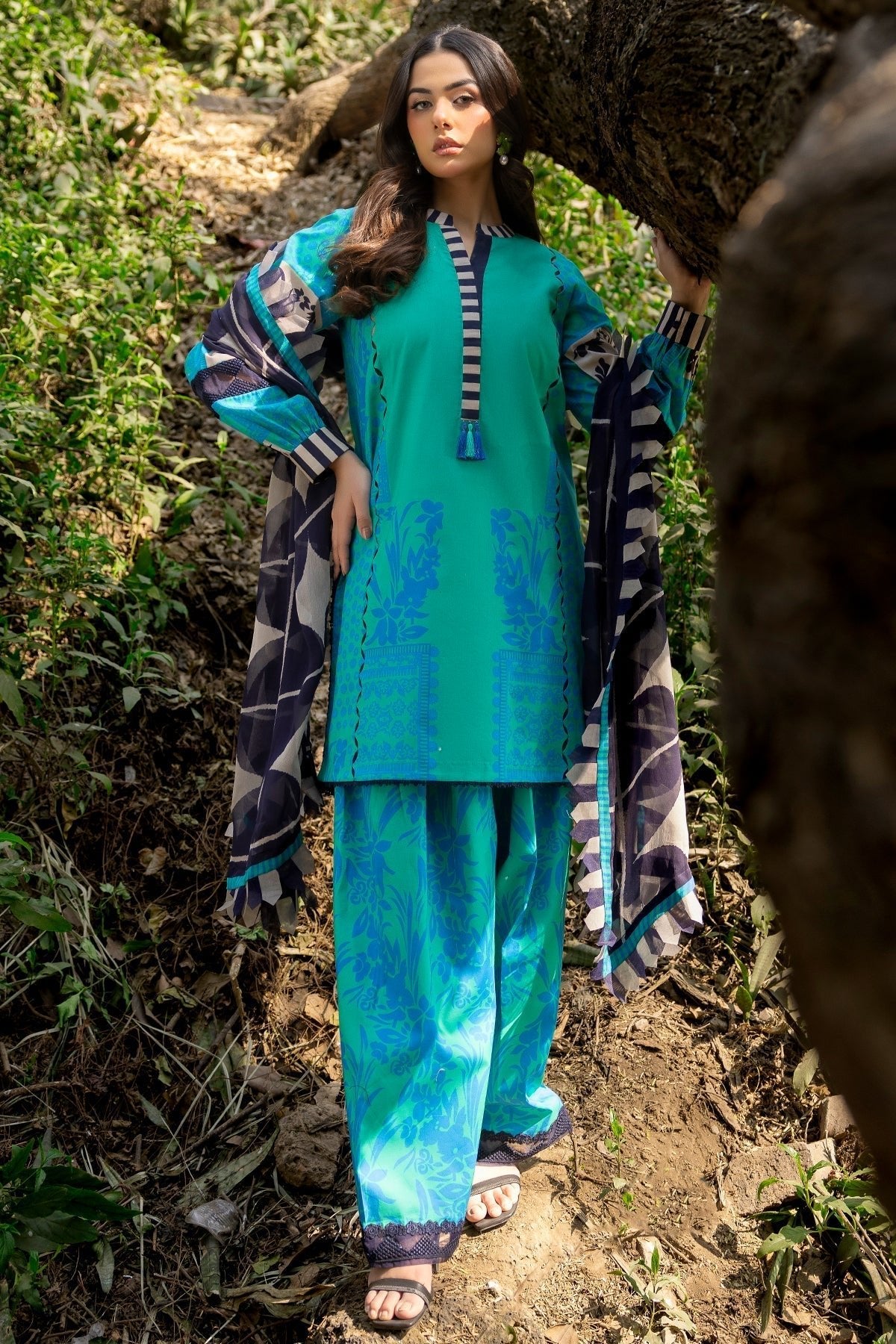 Charizma | C prints Lawn | CP5-17-Brand:Charizma-Type:Ladies Clothes-Bright Teal-Lawn-House of Maryam- Buy in UK, USA