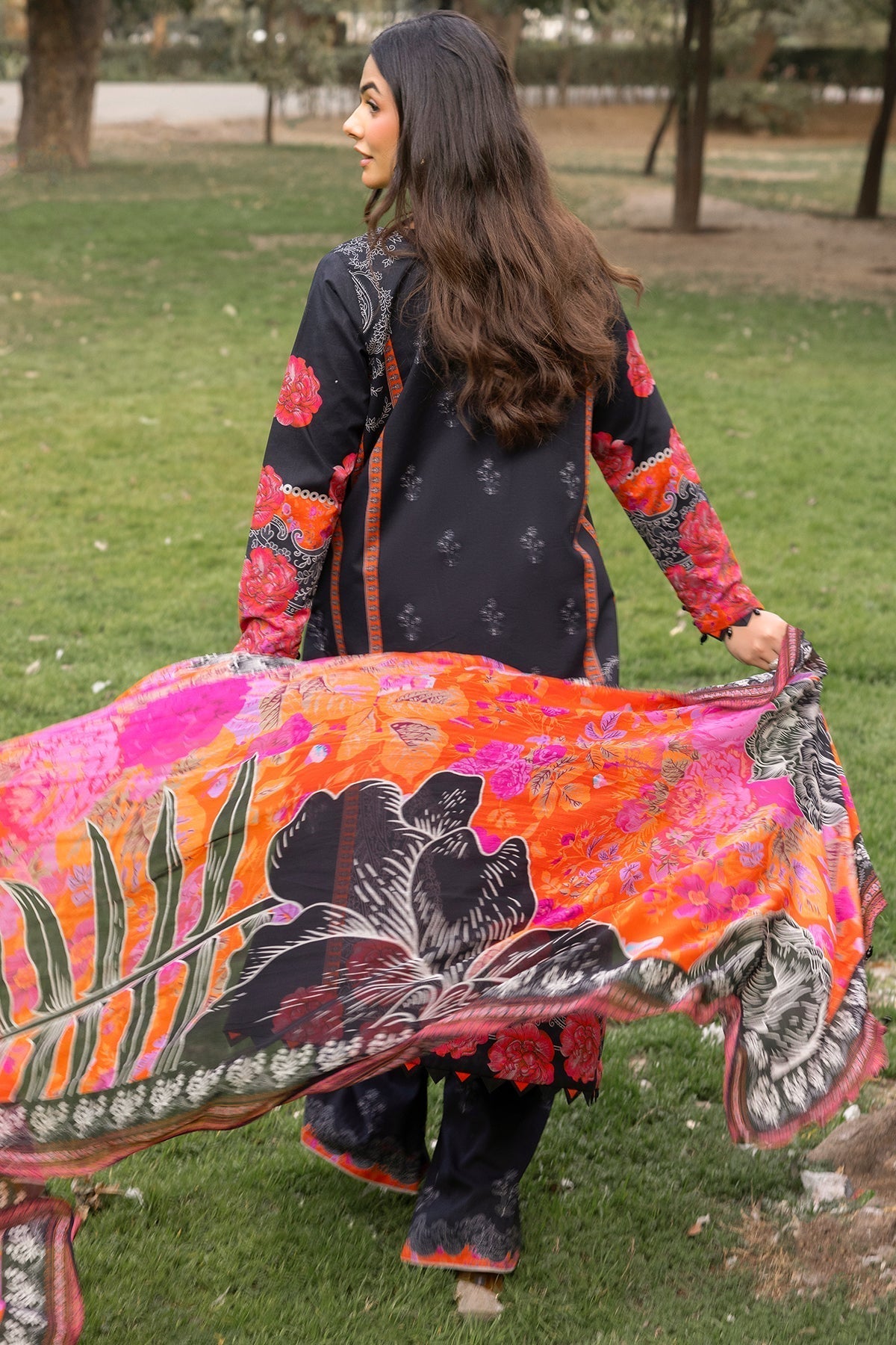 Charizma | C prints Lawn | CP5-18-Brand:Charizma-Type:Ladies Clothes-Black-Lawn-House of Maryam- Buy in UK, USA