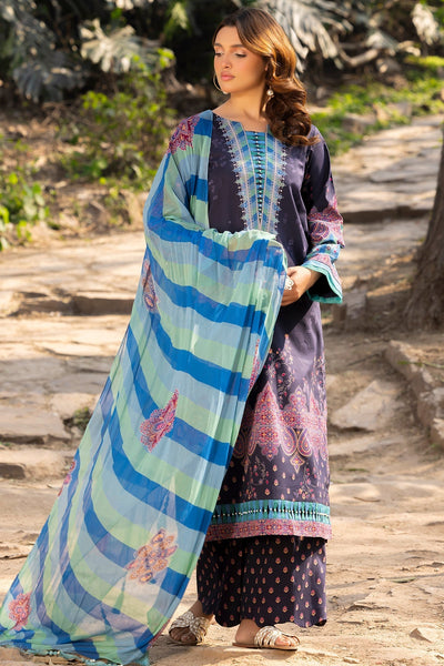 Charizma | C prints Lawn | CP5-20-Brand:Charizma-Type:Ladies Clothes-Dark Purple-Lawn-House of Maryam- Buy in UK, USA