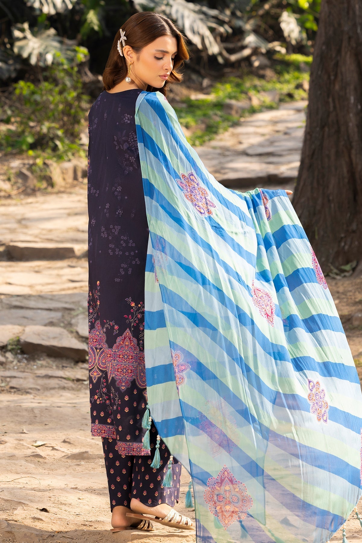 Charizma | C prints Lawn | CP5-20-Brand:Charizma-Type:Ladies Clothes-Dark Purple-Lawn-House of Maryam- Buy in UK, USA