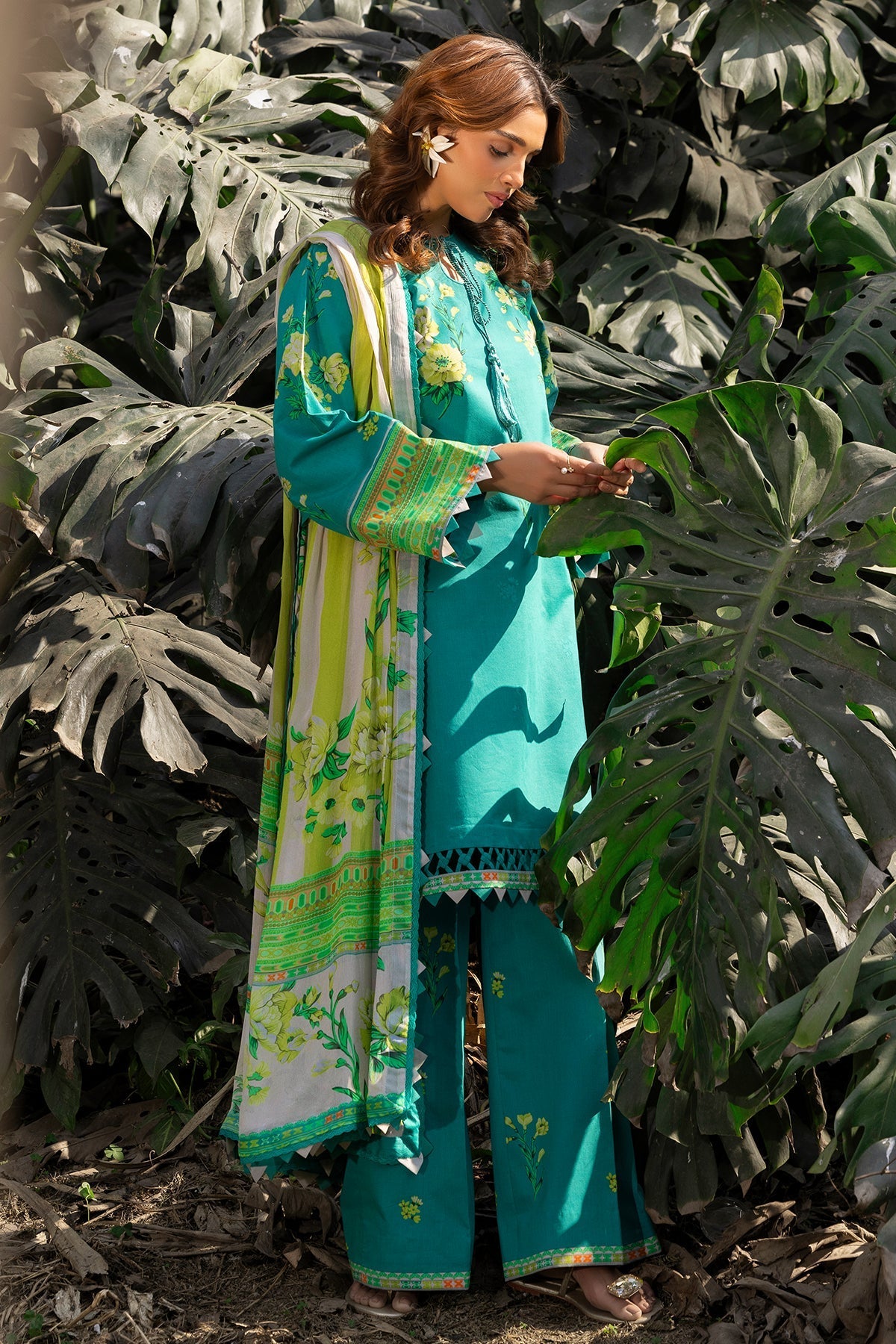 Charizma | C prints Lawn |CP5-21-Brand:Charizma-Type:Ladies Clothes-Teal Green-Lawn-House of Maryam- Buy in UK, USA