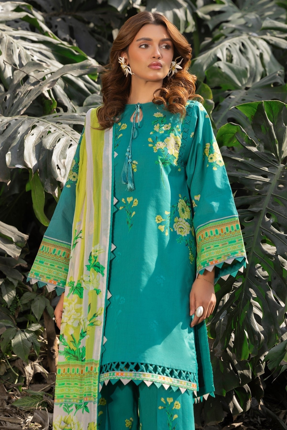 Charizma | C prints Lawn |CP5-21-Brand:Charizma-Type:Ladies Clothes-Teal Green-Lawn-House of Maryam- Buy in UK, USA