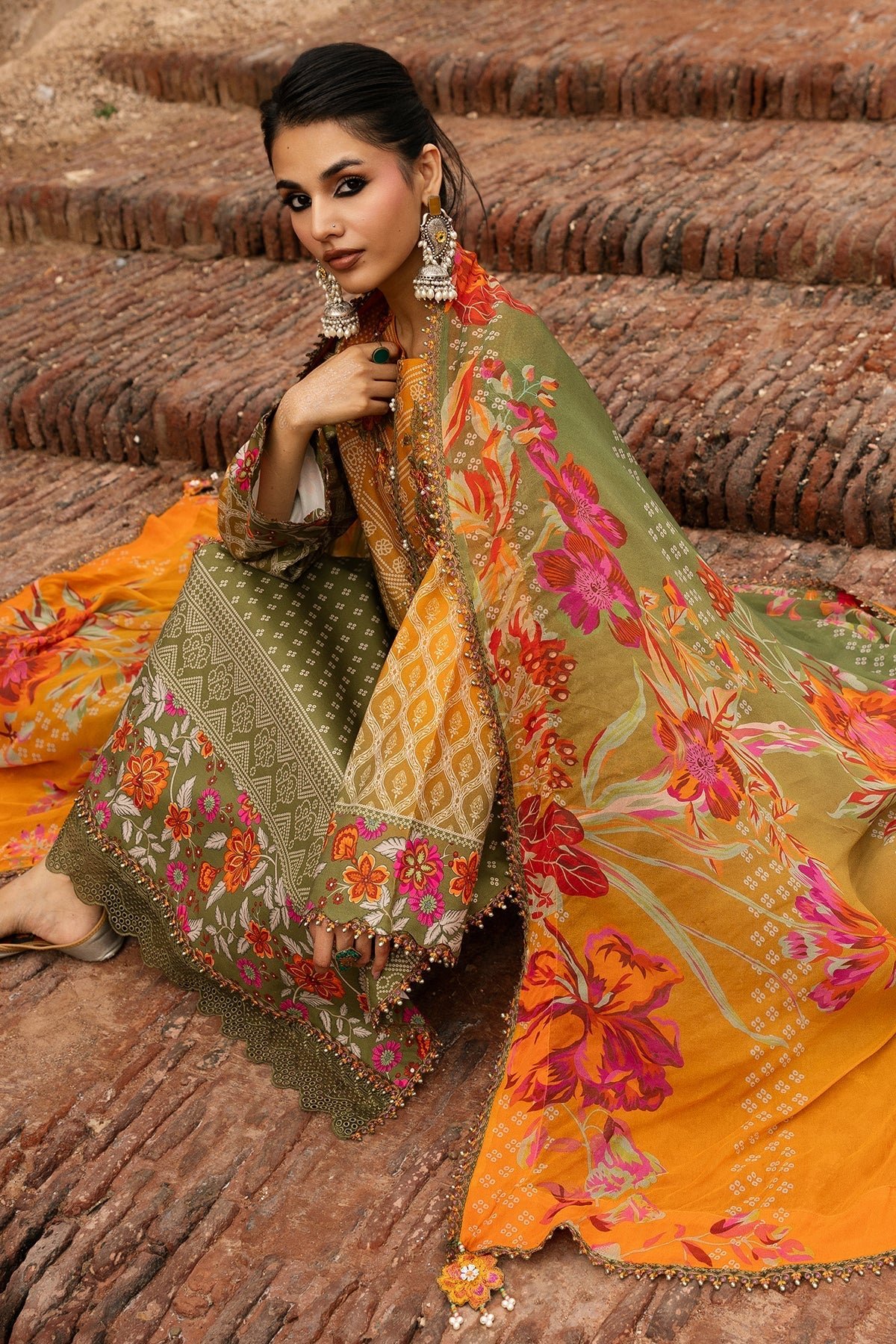 Charizma | Chunri Collection | CHN6-05-Brand:Charizma-Type:Ladies Clothes-Old Gold-Lawn-House of Maryam- Buy in UK, USA