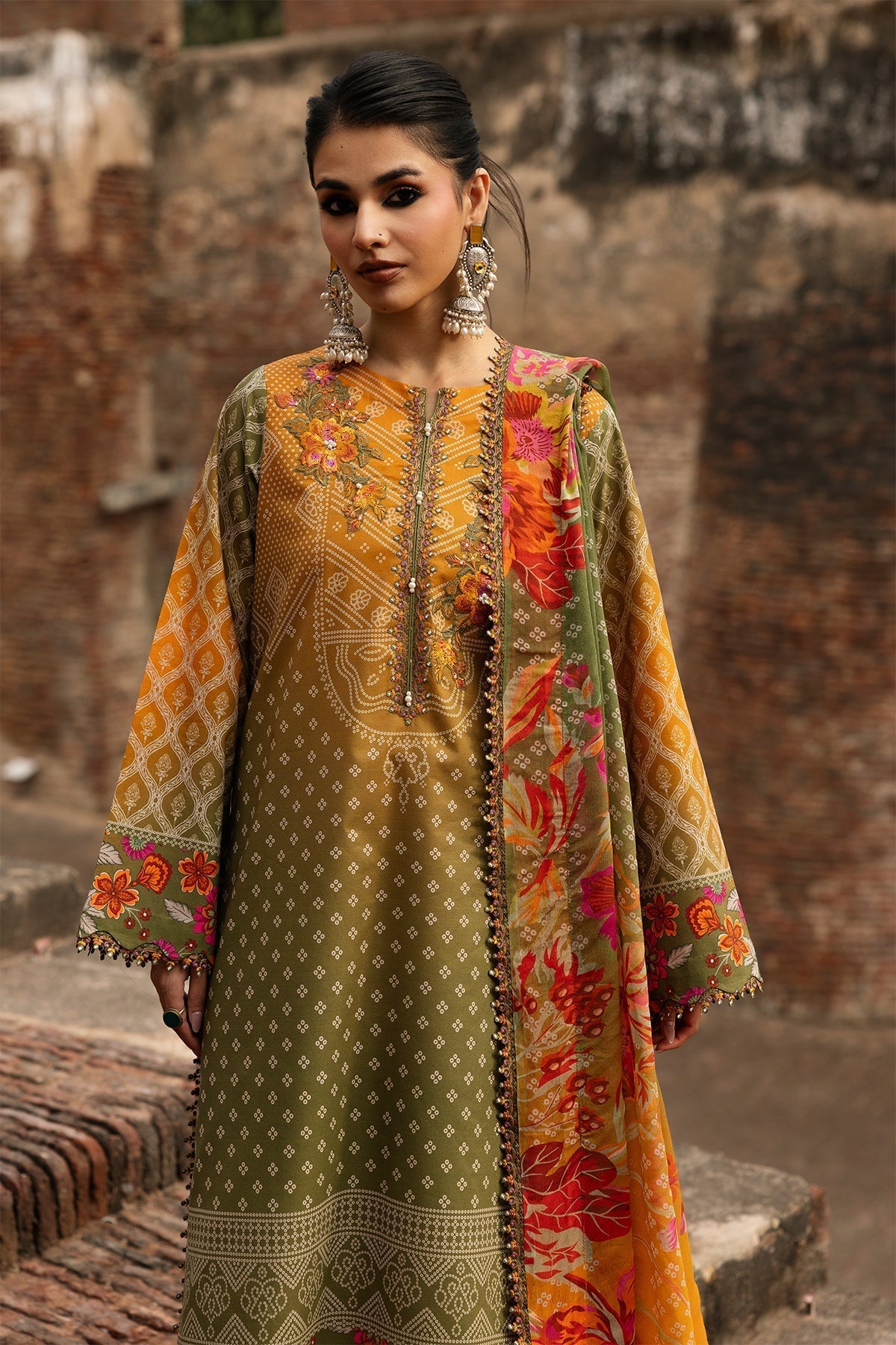 Charizma | Chunri Collection | CHN6-05-Brand:Charizma-Type:Ladies Clothes-Old Gold-Lawn-House of Maryam- Buy in UK, USA