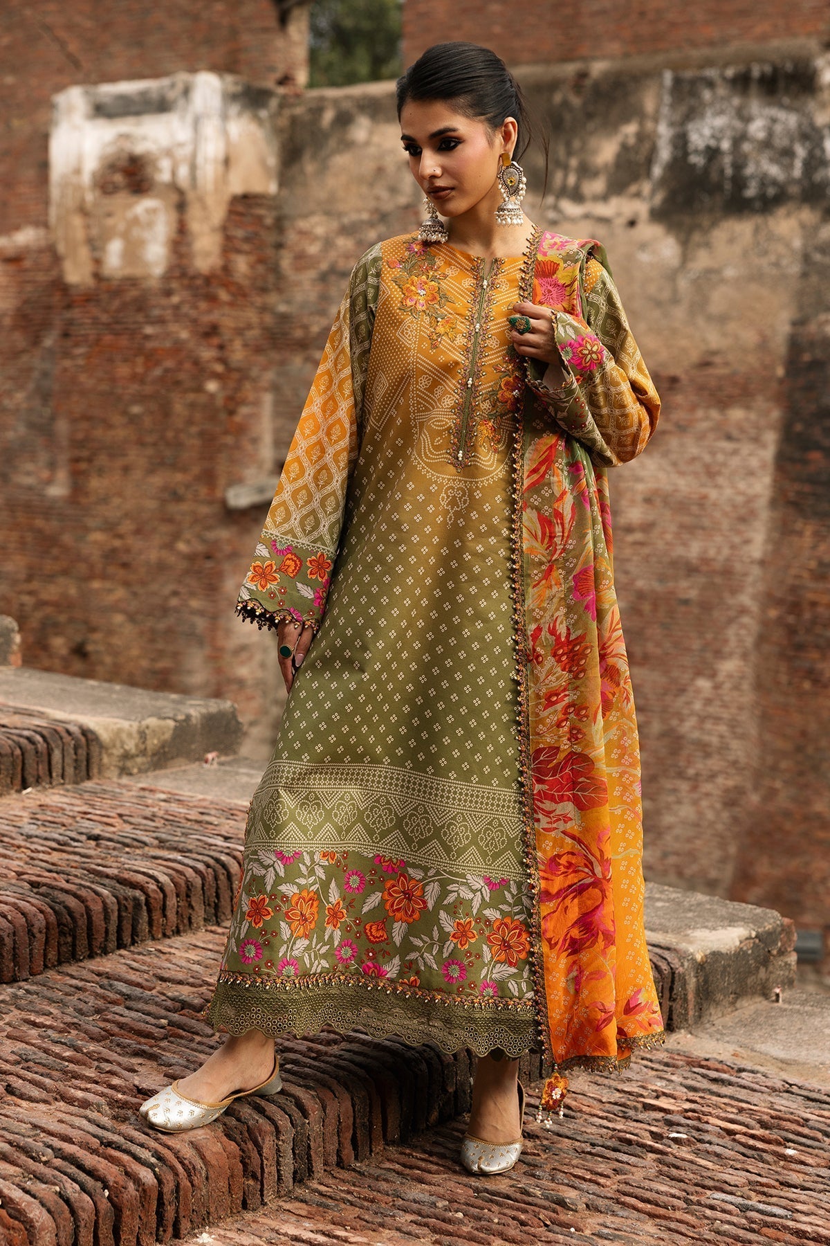 Charizma | Chunri Collection | CHN6-05-Brand:Charizma-Type:Ladies Clothes-Old Gold-Lawn-House of Maryam- Buy in UK, USA