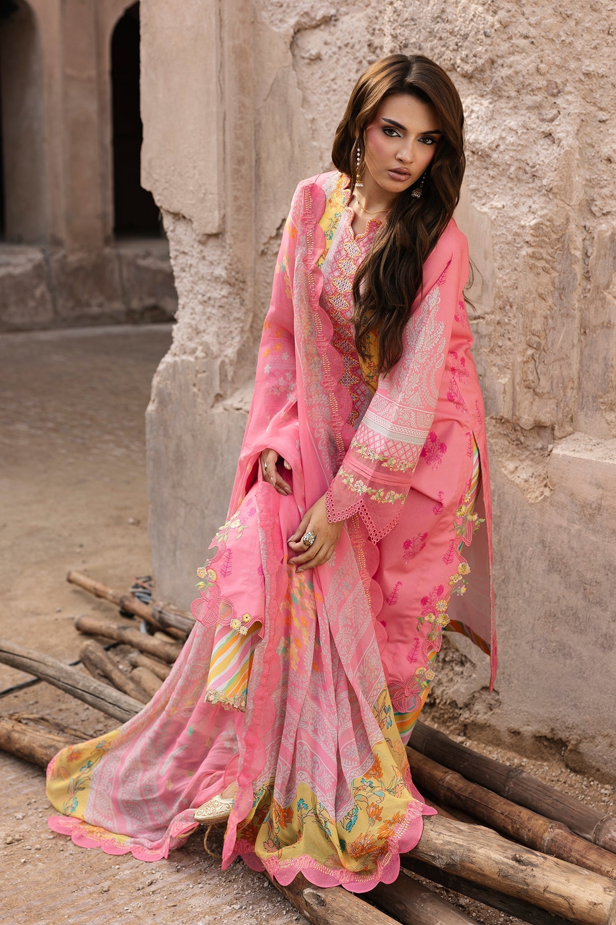 Charizma | Chunri Collection | CHN6-08-Brand:Charizma-Type:Ladies Clothes-Ash Pink-Lawn-House of Maryam- Buy in UK, USA