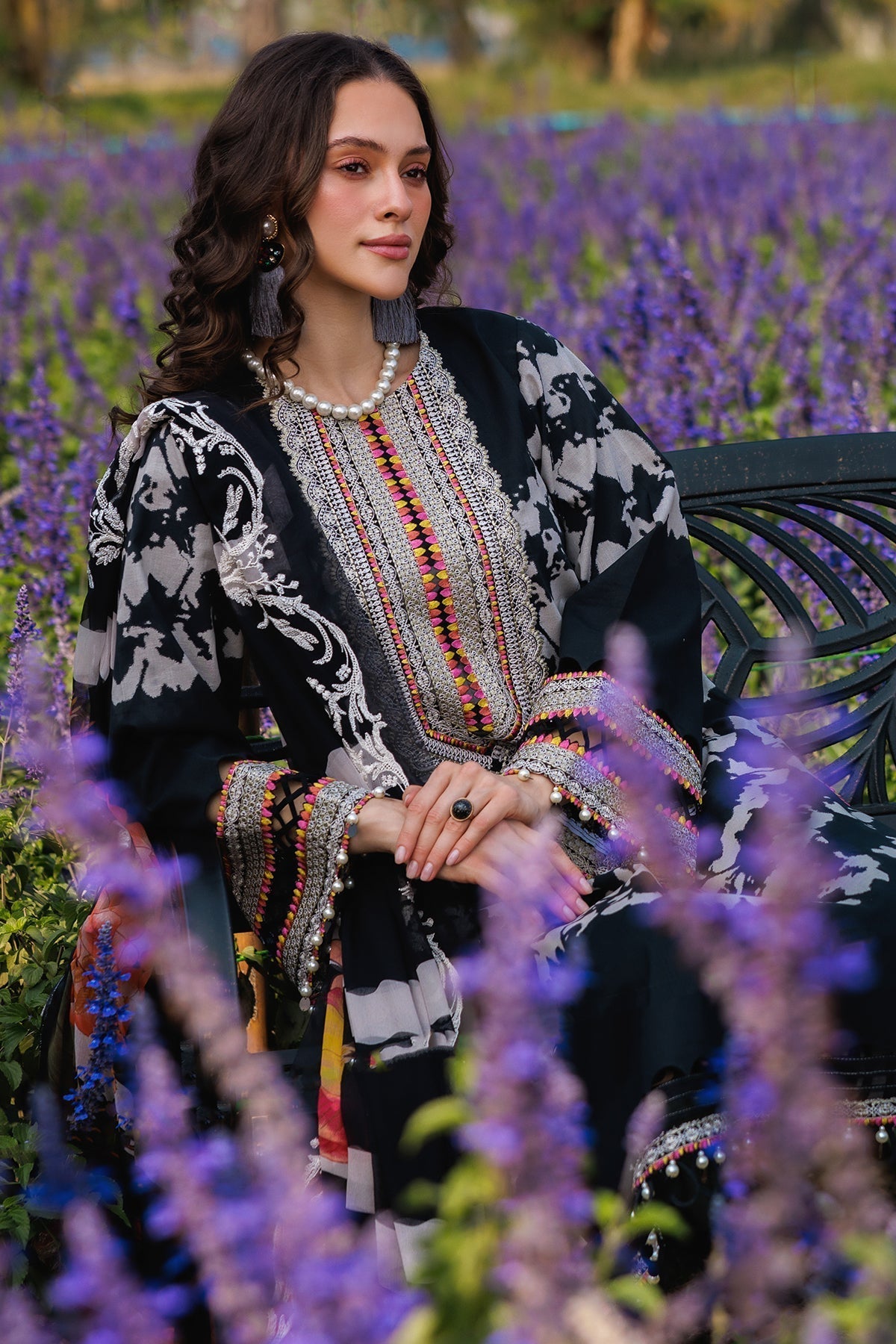 Charizma | Combination 25 | CC5-01-Brand:Charizma-Type:Ladies Clothes-Black-Lawn-House of Maryam- Buy in UK, USA