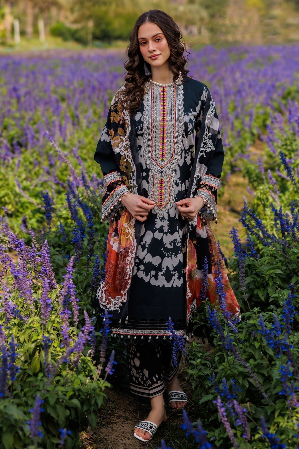 Charizma | Combination 25 | CC5-01-Brand:Charizma-Type:Ladies Clothes-Black-Lawn-House of Maryam- Buy in UK, USA