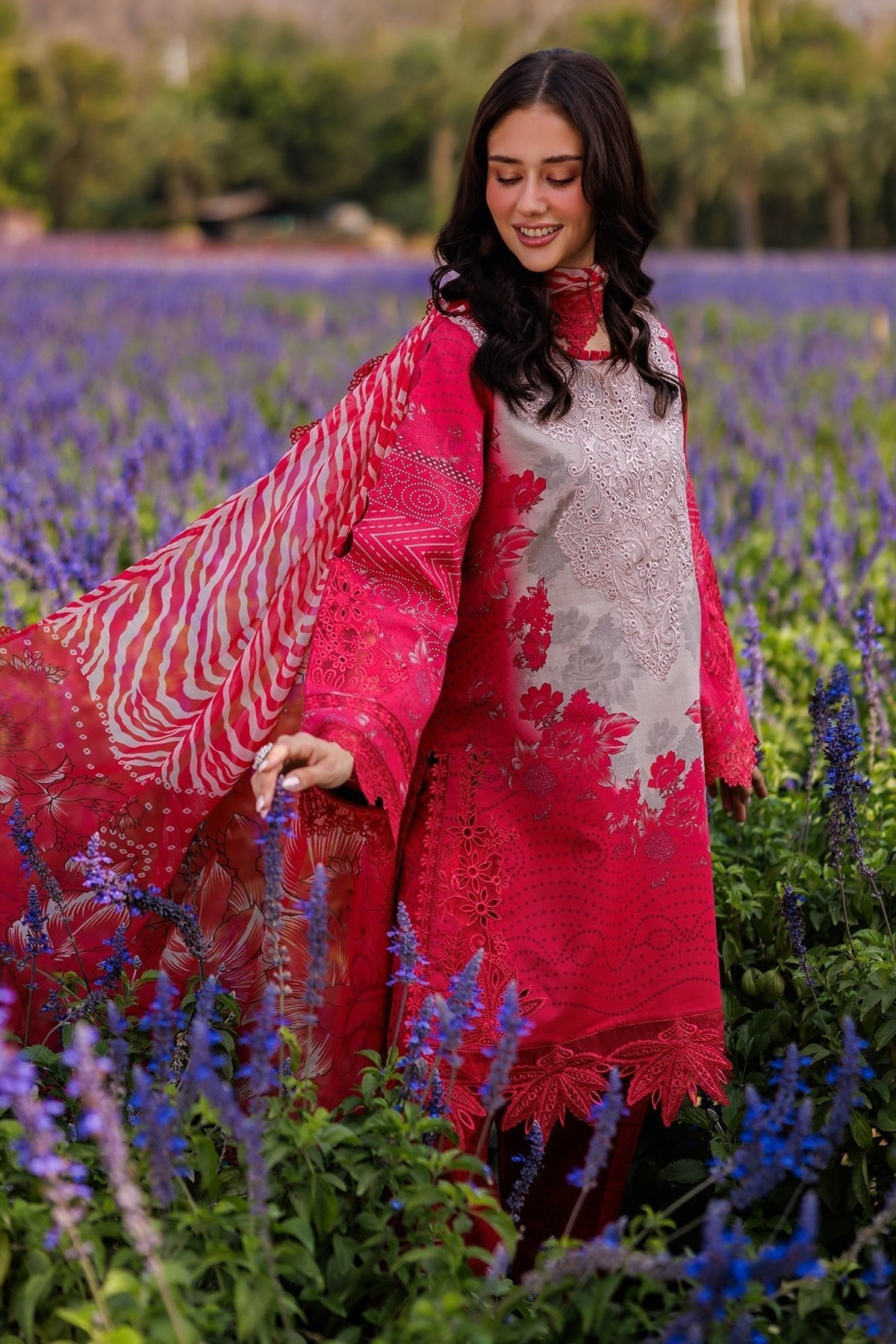 Charizma | Combination 25 | CC5-02-Brand:Charizma-Type:Ladies Clothes-Red-Lawn-House of Maryam- Buy in UK, USA