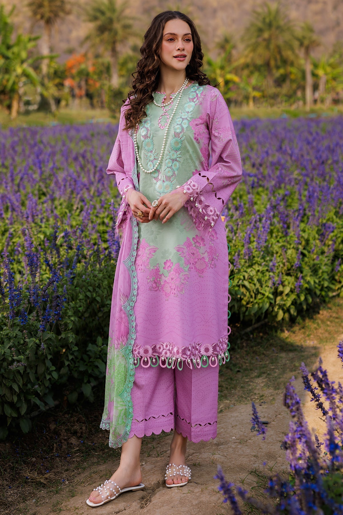 Charizma | Combination 25 | CC5-03-Brand:Charizma-Type:Ladies Clothes-Soft Pink-Lawn-House of Maryam- Buy in UK, USA