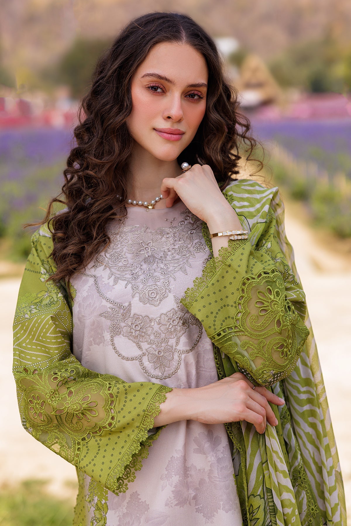 Charizma | Combination 25 | CC5-05-Brand:Charizma-Type:Ladies Clothes-Apple Green-Lawn-House of Maryam- Buy in UK, USA