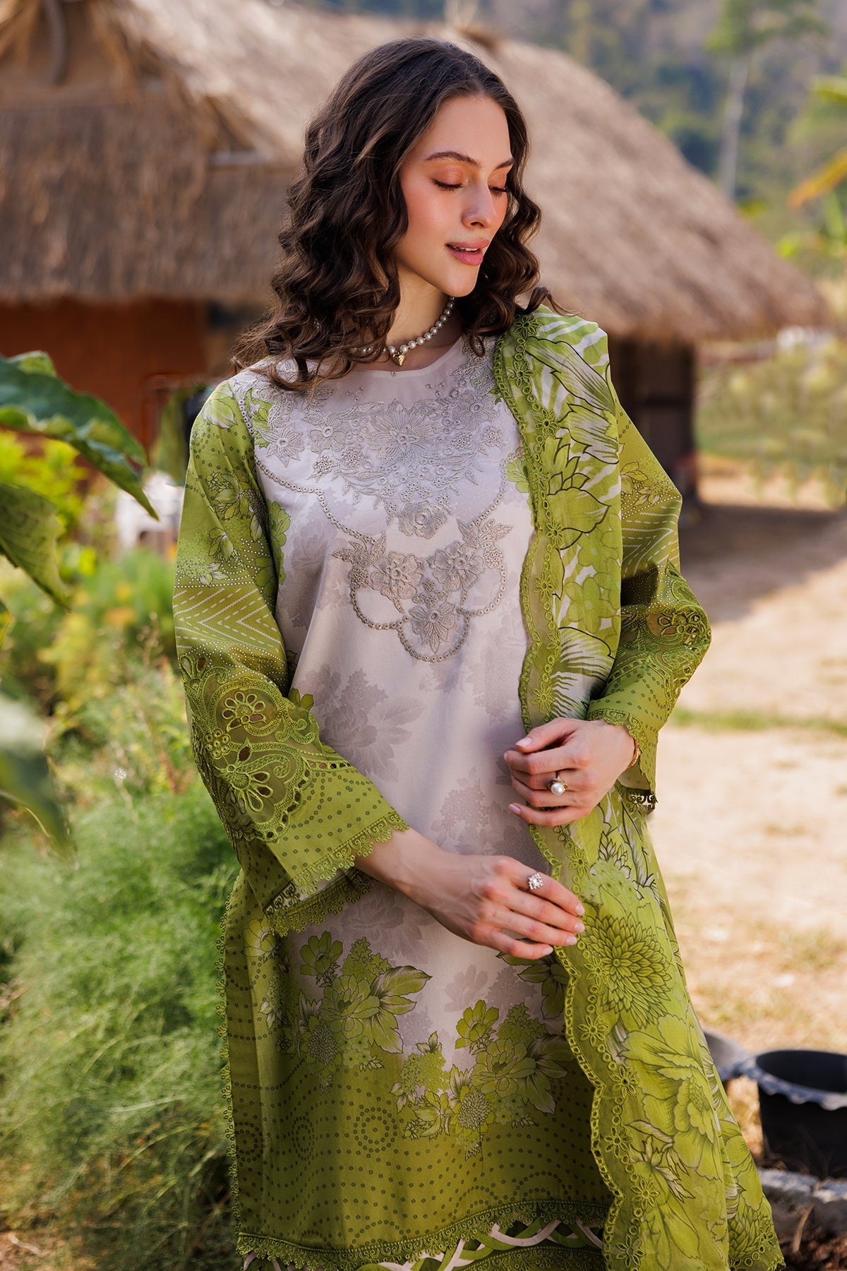 Charizma | Combination 25 | CC5-05-Brand:Charizma-Type:Ladies Clothes-Apple Green-Lawn-House of Maryam- Buy in UK, USA