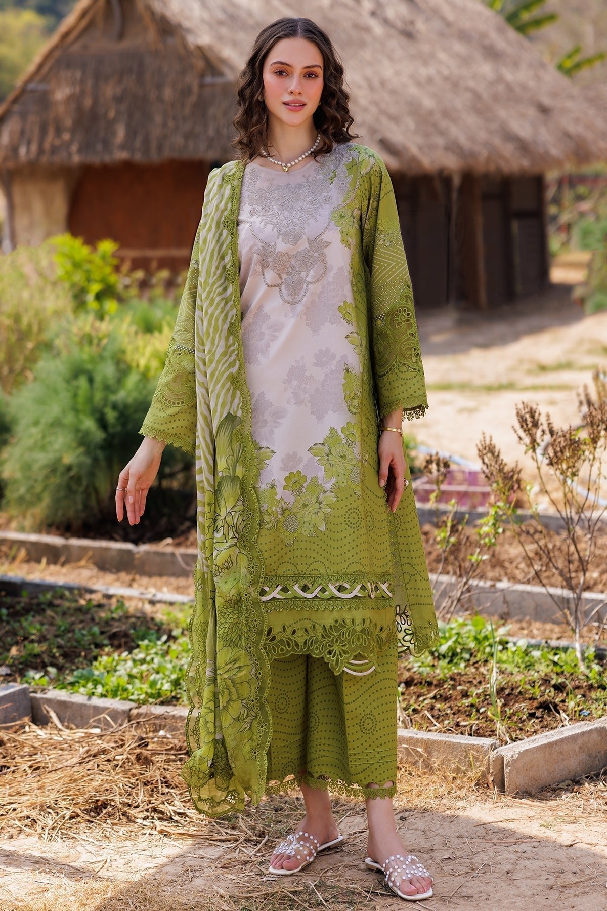 Charizma | Combination 25 | CC5-05-Brand:Charizma-Type:Ladies Clothes-Apple Green-Lawn-House of Maryam- Buy in UK, USA