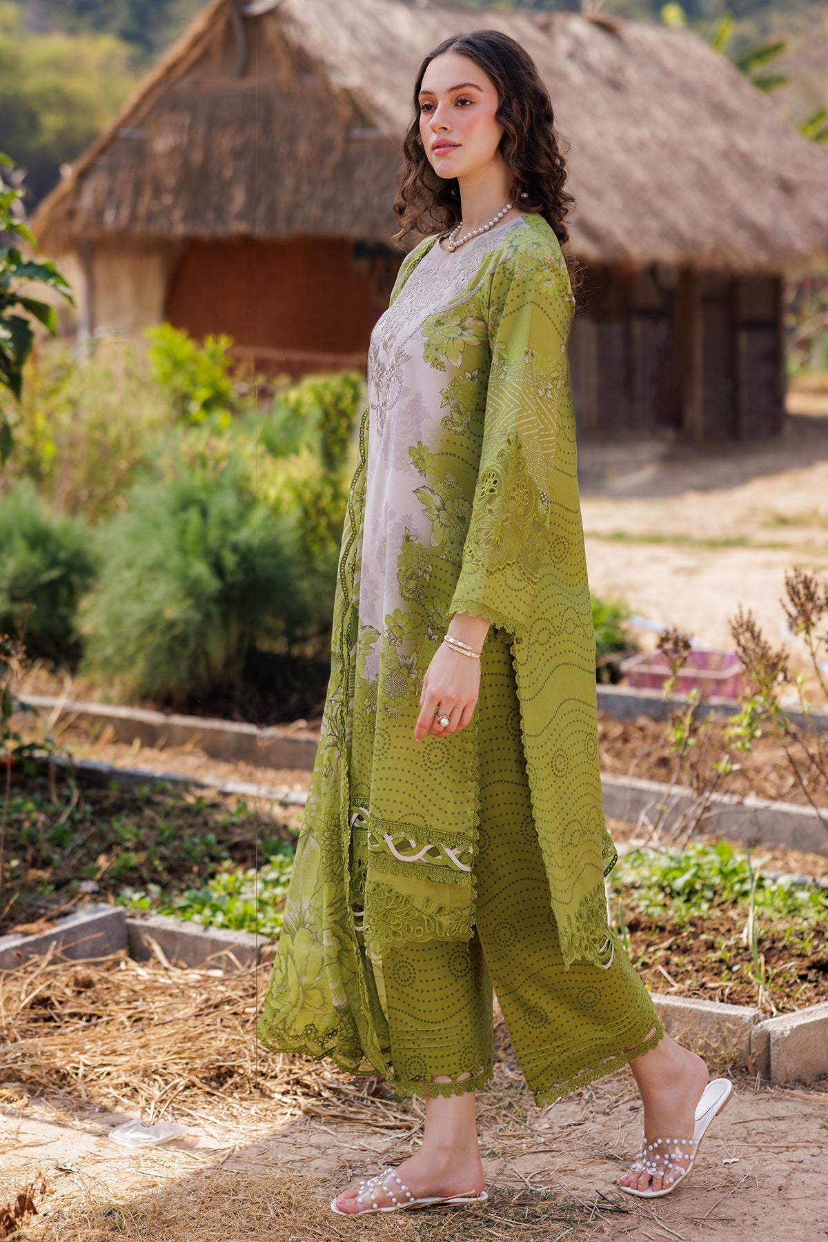 Charizma | Combination 25 | CC5-05-Brand:Charizma-Type:Ladies Clothes-Apple Green-Lawn-House of Maryam- Buy in UK, USA
