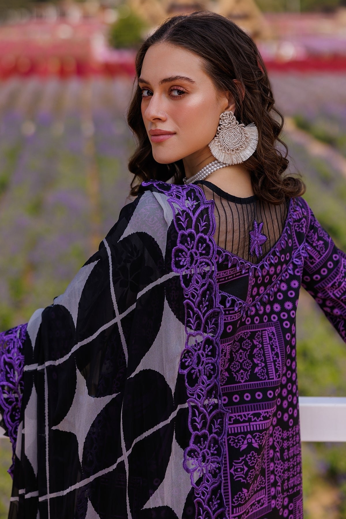 Charizma | Combination 25 | CC5-06-Brand:Charizma-Type:Ladies Clothes-Dark Purple-Lawn-House of Maryam- Buy in UK, USA