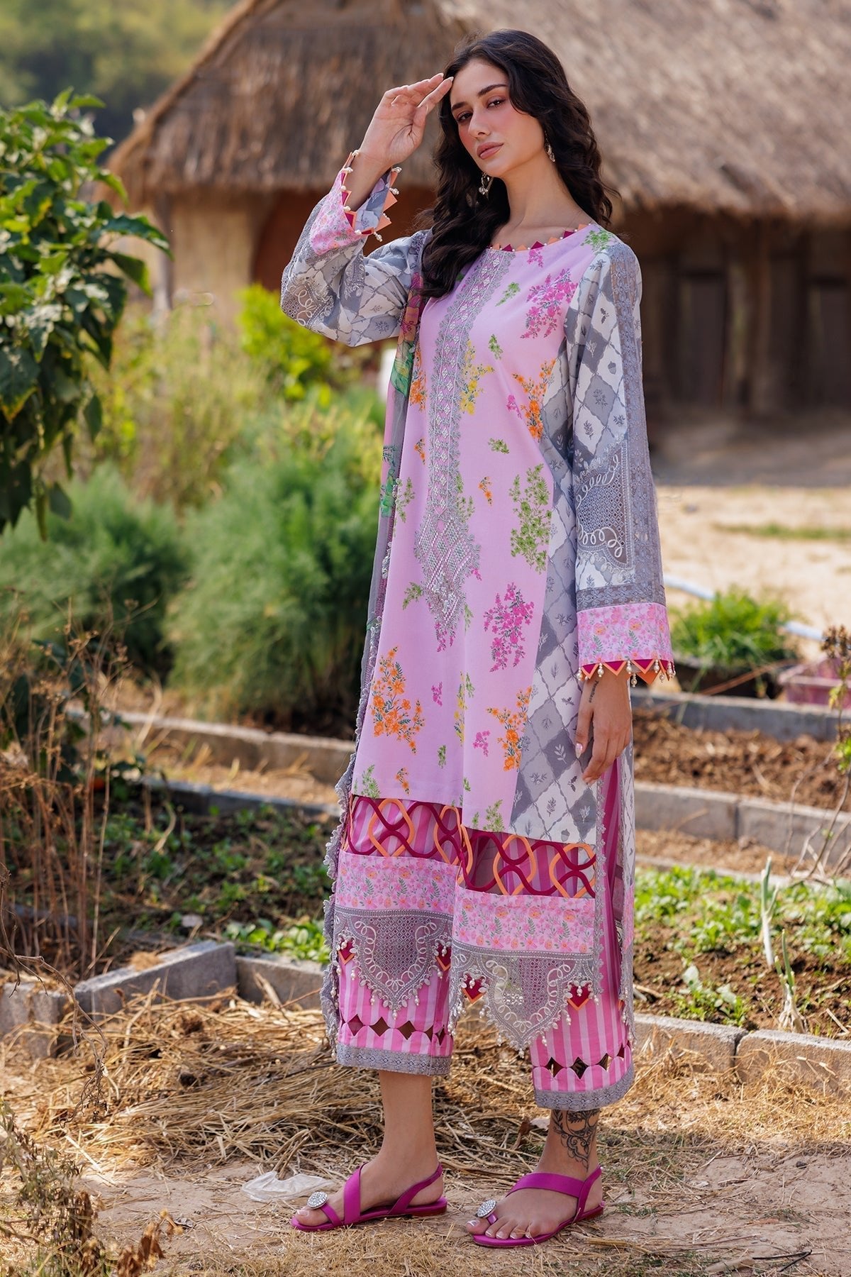 Charizma | Combination 25 | CC5-07-Brand:Charizma-Type:Ladies Clothes-Lilac-Lawn-House of Maryam- Buy in UK, USA