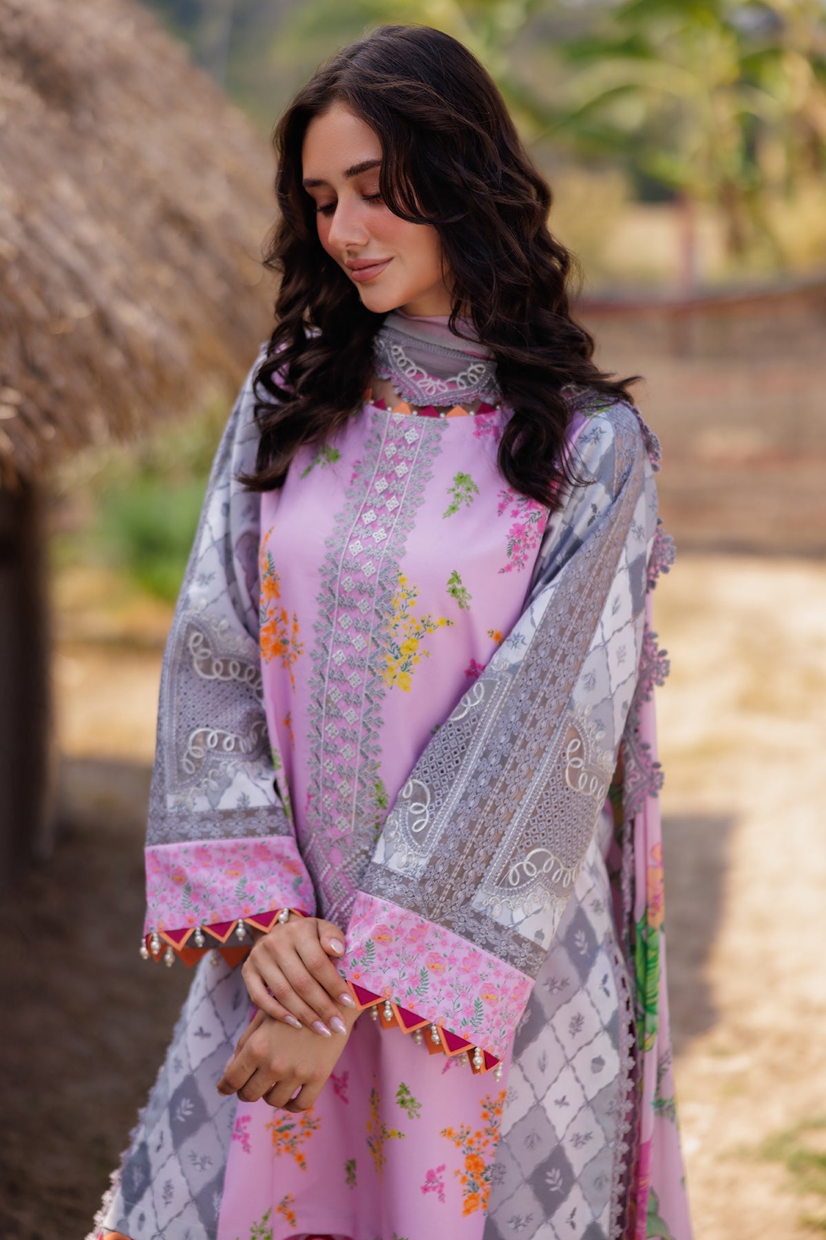 Charizma | Combination 25 | CC5-07-Brand:Charizma-Type:Ladies Clothes-Lilac-Lawn-House of Maryam- Buy in UK, USA