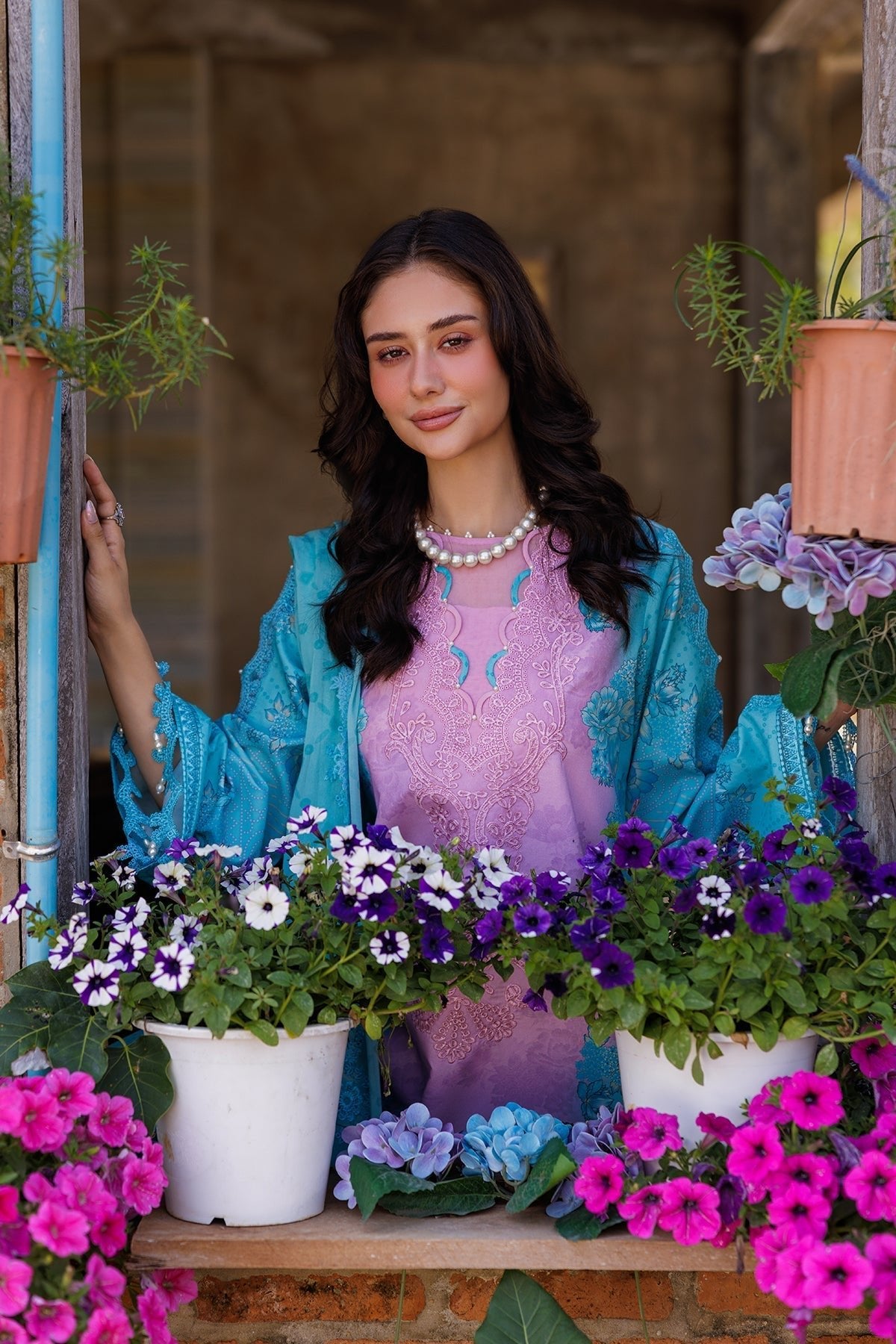 Charizma | Combination 25 | CC5-09-Brand:Charizma-Type:Ladies Clothes-Denium Blue-Lawn-House of Maryam- Buy in UK, USA