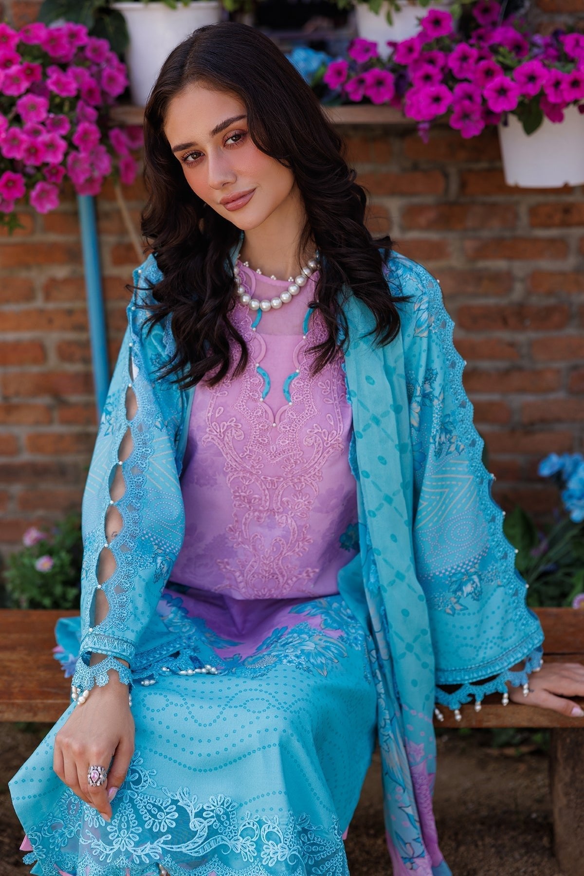 Charizma | Combination 25 | CC5-09-Brand:Charizma-Type:Ladies Clothes-Denium Blue-Lawn-House of Maryam- Buy in UK, USA