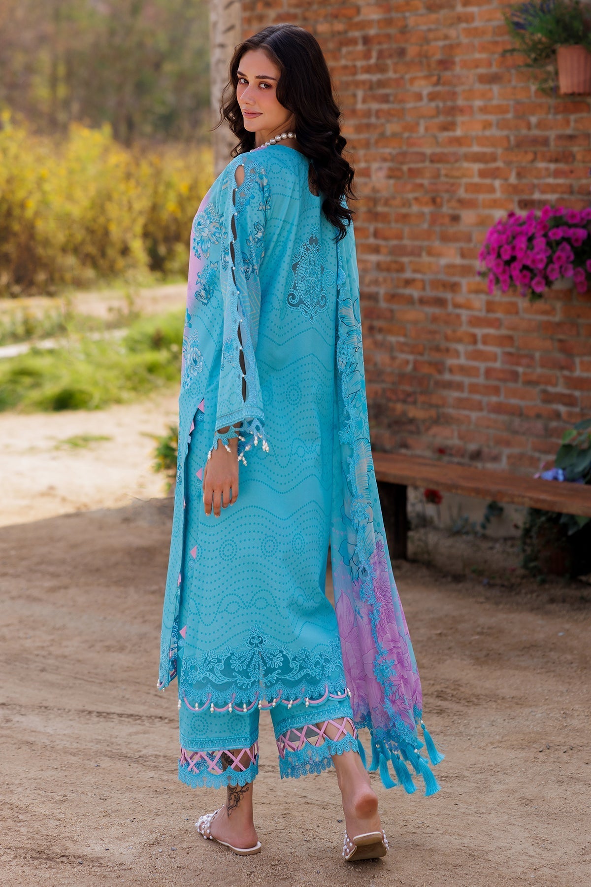 Charizma | Combination 25 | CC5-09-Brand:Charizma-Type:Ladies Clothes-Denium Blue-Lawn-House of Maryam- Buy in UK, USA