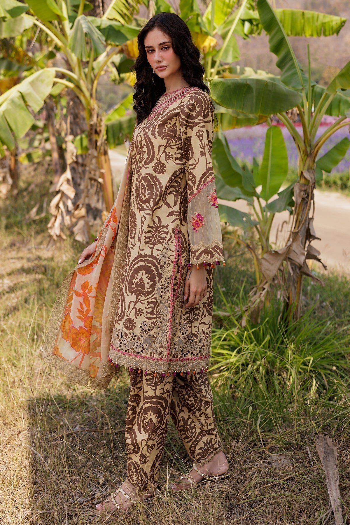 Charizma | Combination 25 | CC5-10-Brand:Charizma-Type:Ladies Clothes-Beige-Lawn-House of Maryam- Buy in UK, USA