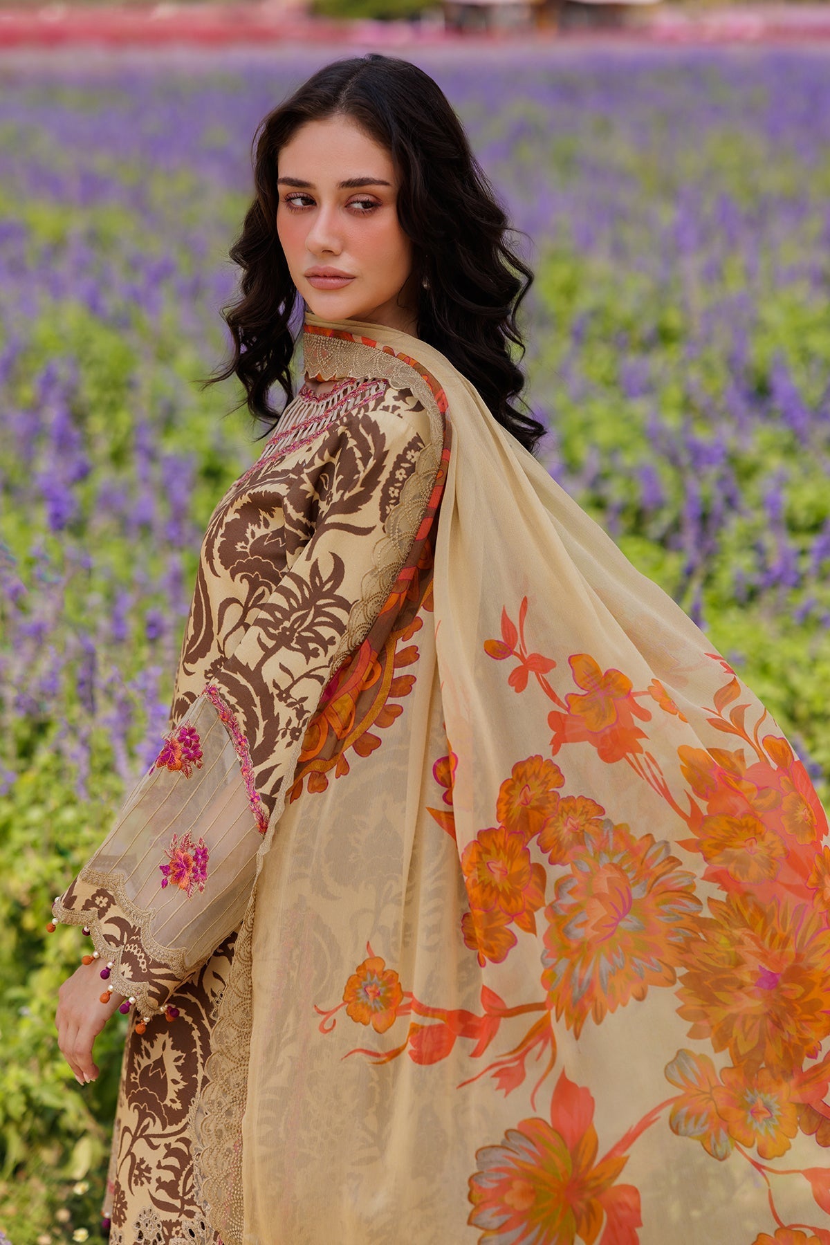Charizma | Combination 25 | CC5-10-Brand:Charizma-Type:Ladies Clothes-Beige-Lawn-House of Maryam- Buy in UK, USA
