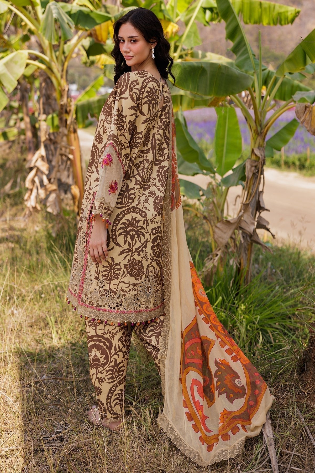 Charizma | Combination 25 | CC5-10-Brand:Charizma-Type:Ladies Clothes-Beige-Lawn-House of Maryam- Buy in UK, USA