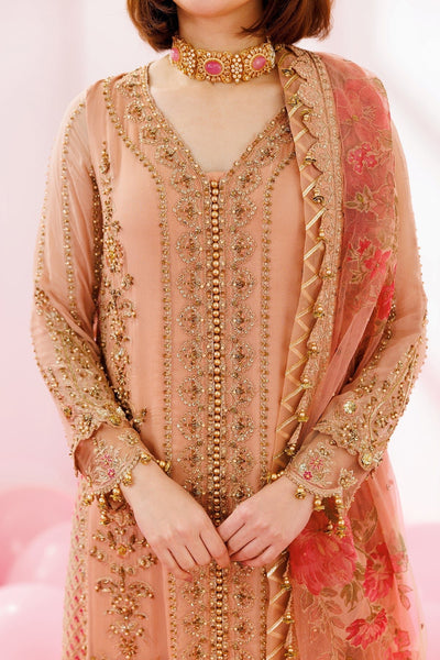 Charizma | Dastaan e Jashaan 25 | DJ5-02-Brand:Charizma-Type:Ladies Clothes-Peach Pink-Chiffon-House of Maryam- Buy in UK, USA