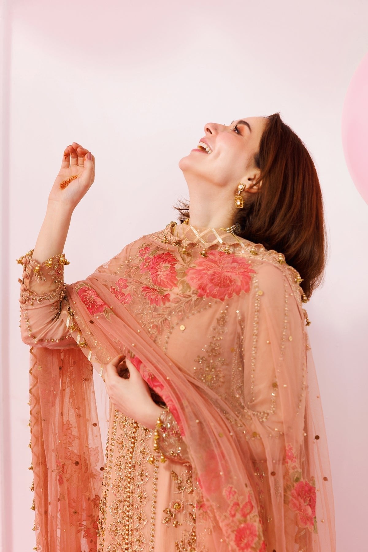 Charizma | Dastaan e Jashaan 25 | DJ5-02-Brand:Charizma-Type:Ladies Clothes-Peach Pink-Chiffon-House of Maryam- Buy in UK, USA