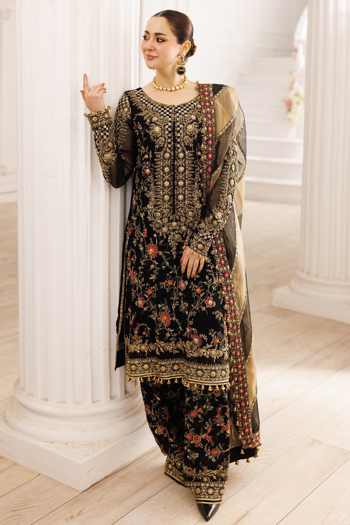 Charizma | Dastaan e Jashaan 25 | DJ5-03-Brand:Charzima-Type:Ladies Clothes-Black-Chiffon-House of Maryam- Buy in UK, USA