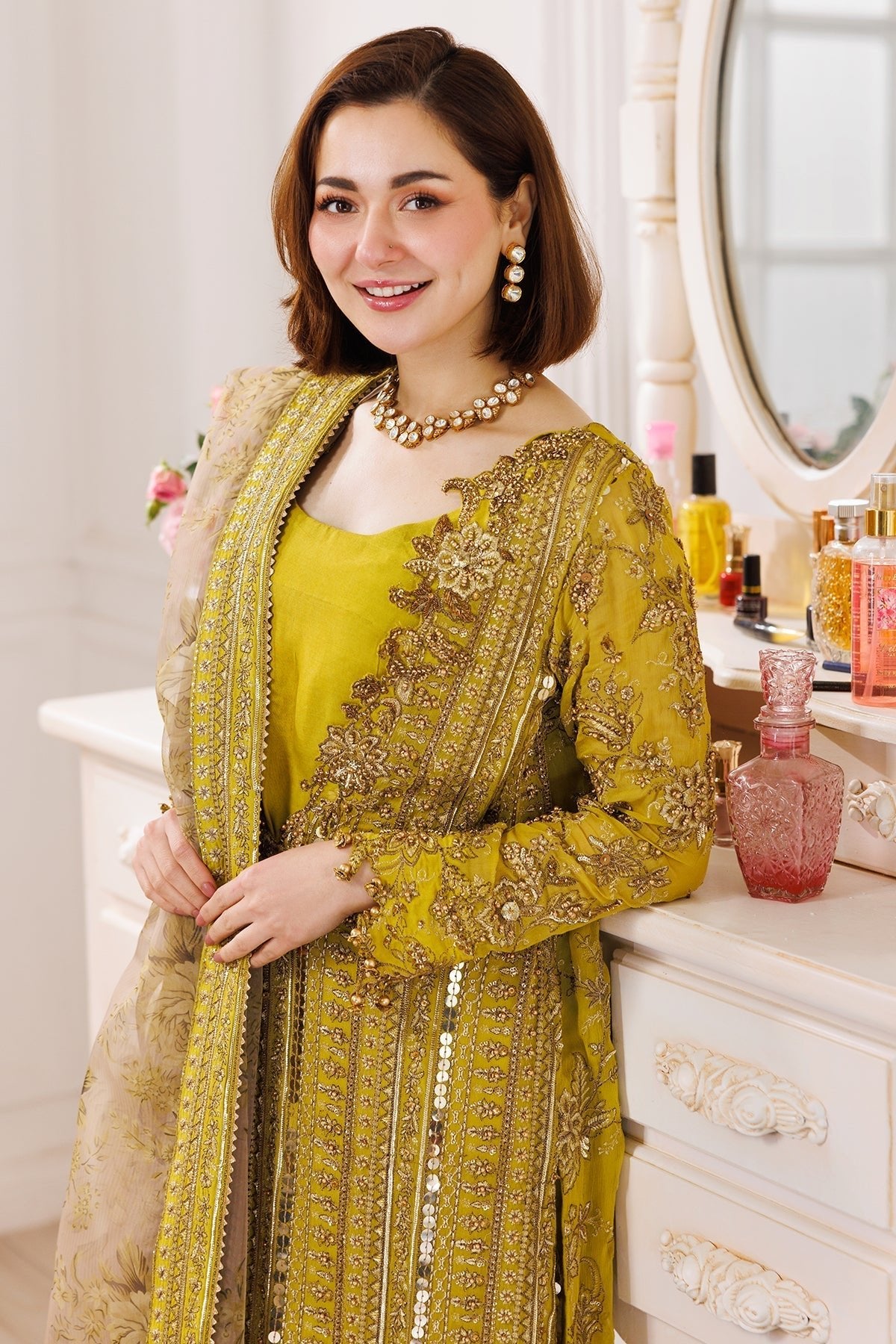 Charizma | Dastaan e Jashaan 25 | DJ5-04-Brand:Charzima-Type:Ladies Clothes-Mustard Yellow-Chiffon-House of Maryam- Buy in UK, USA