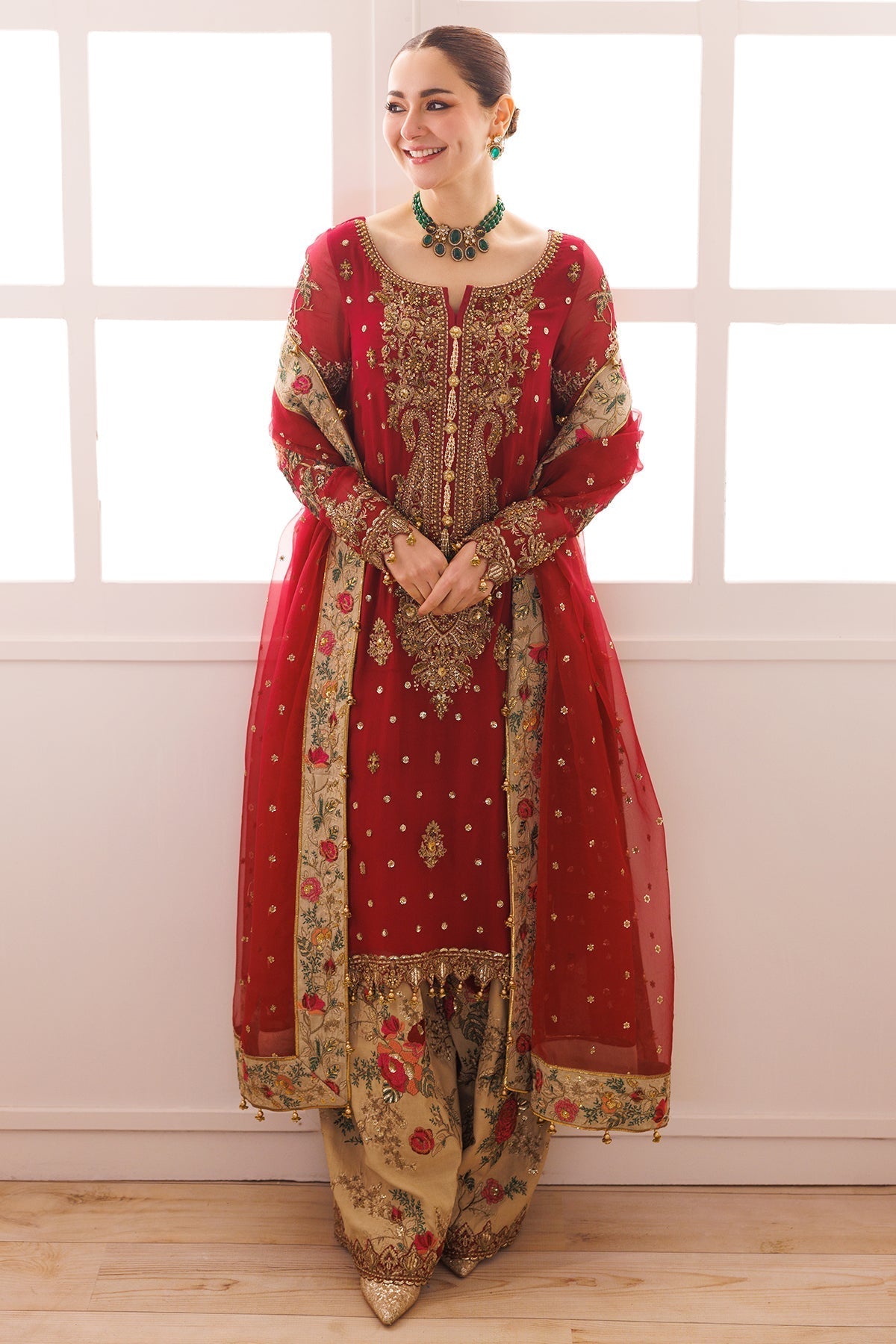 Charizma | Dastaan e Jashaan 25 | DJ5-05-Brand:Charzima-Type:Ladies Clothes-Red-Chiffon-House of Maryam- Buy in UK, USA
