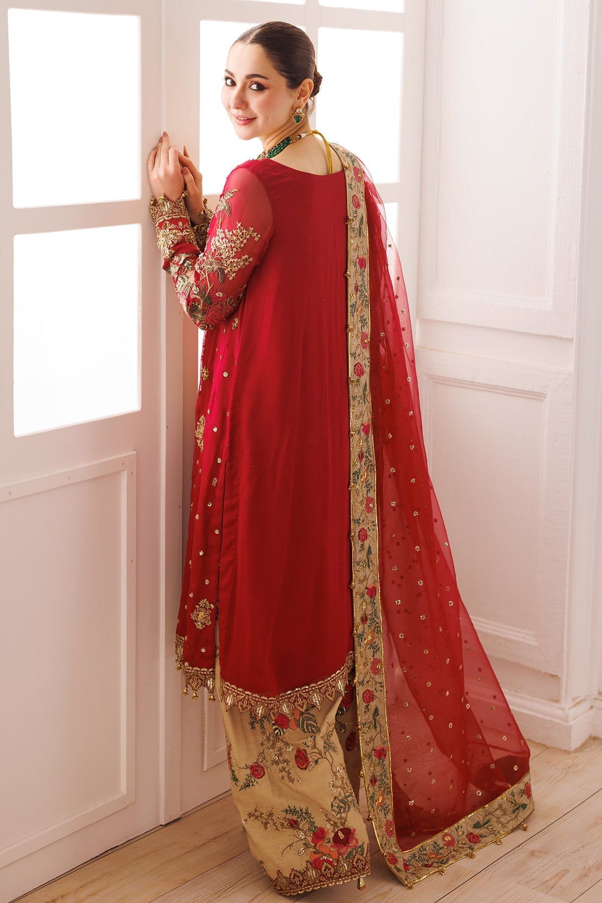 Charizma | Dastaan e Jashaan 25 | DJ5-05-Brand:Charzima-Type:Ladies Clothes-Red-Chiffon-House of Maryam- Buy in UK, USA