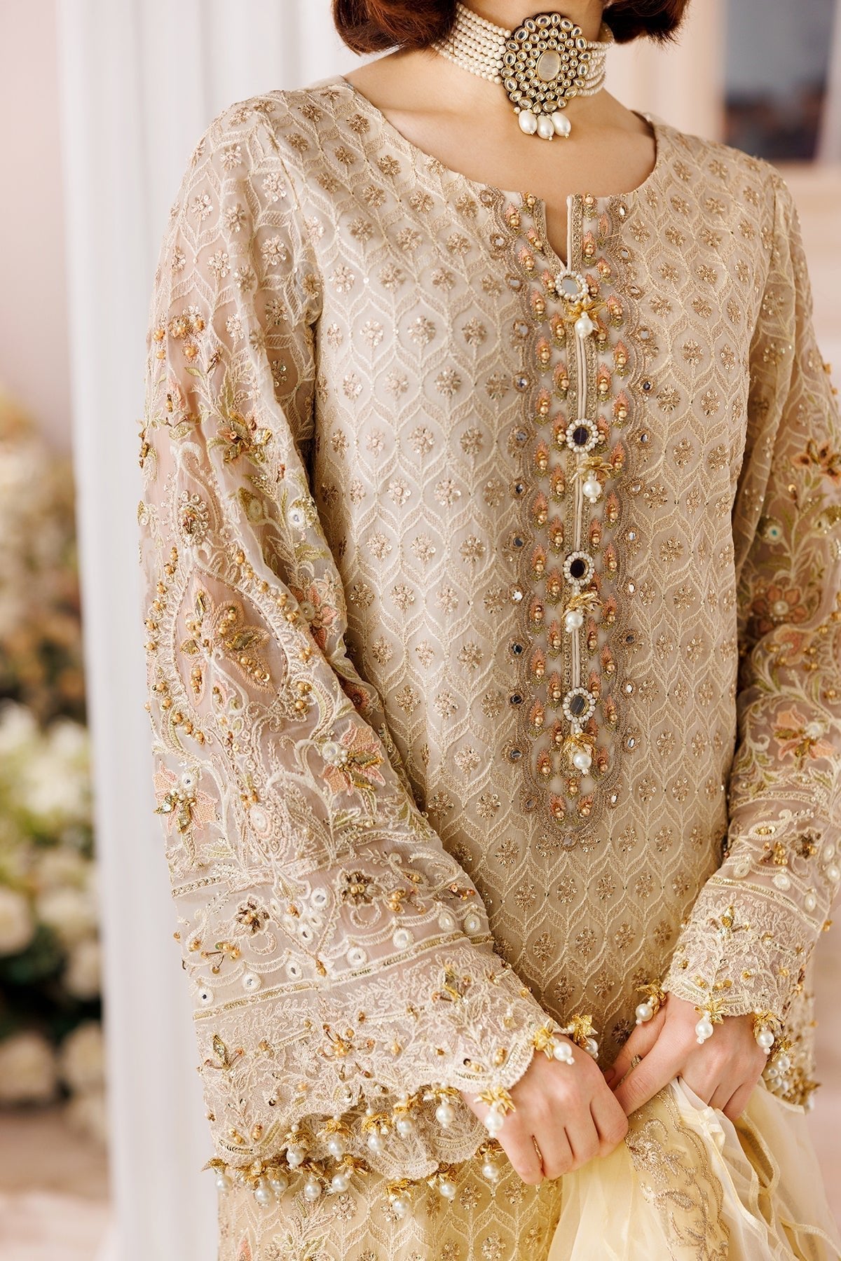 Charizma | Dastaan e Jashaan 25 | DJ5-06-Brand:Charizma-Type:Ladies Clothes-Gold-Chiffon-House of Maryam- Buy in UK, USA