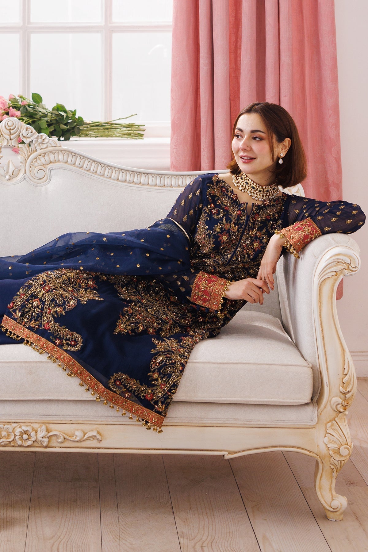 Charizma | Dastaan e Jashaan 25 | DJ5-07-Brand:Charizma-Type:Ladies Clothes-Navy Blue-Chiffon-House of Maryam- Buy in UK, USA