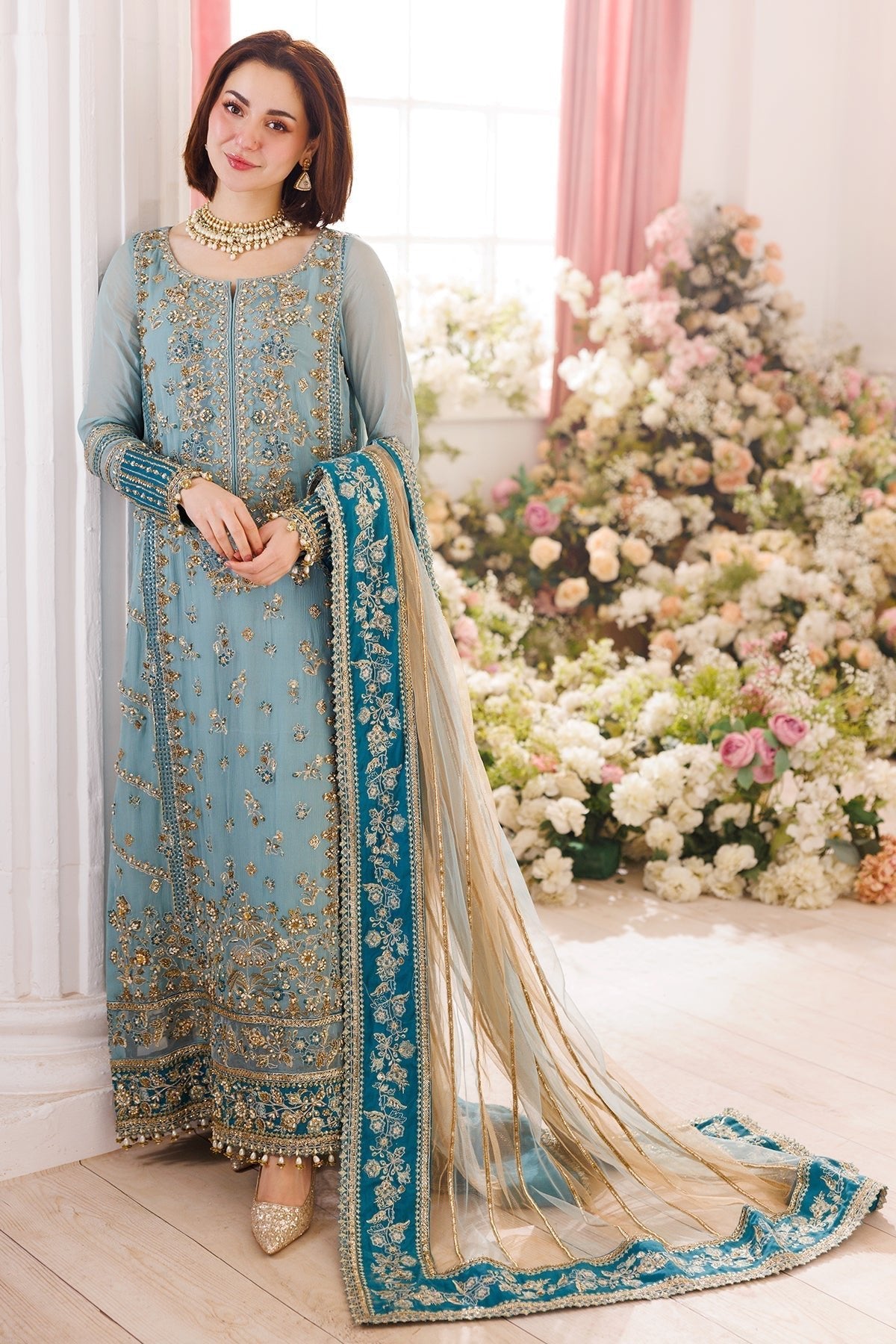 Charizma | Dastaan e Jashaan 25 | DJ5-08-Brand:Charzima-Type:Ladies Clothes-Mint-Chiffon-House of Maryam- Buy in UK, USA